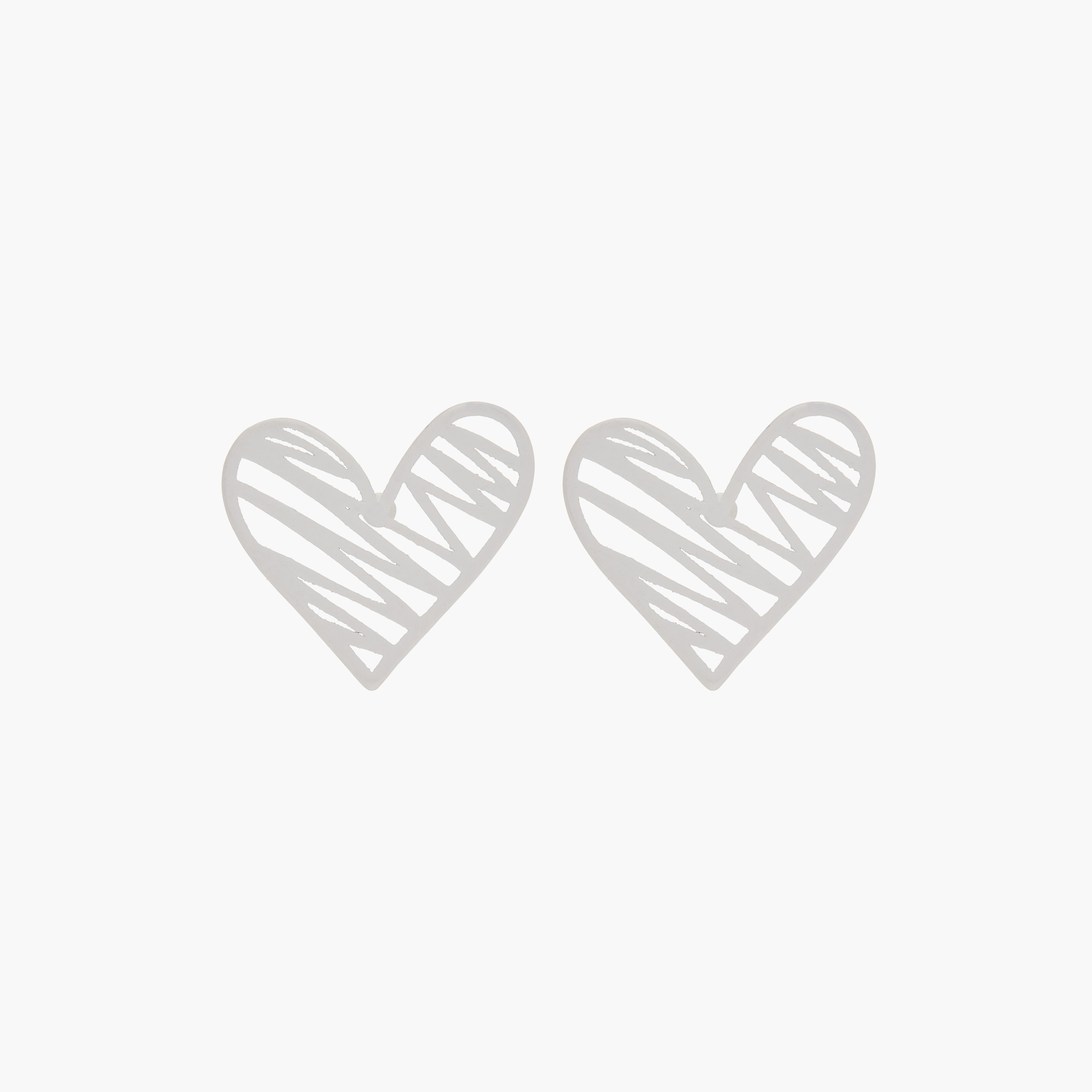 Charmz Heart Pattern Stud Earrings with Pushback Closure-girls-accessories-jewellery-image-1