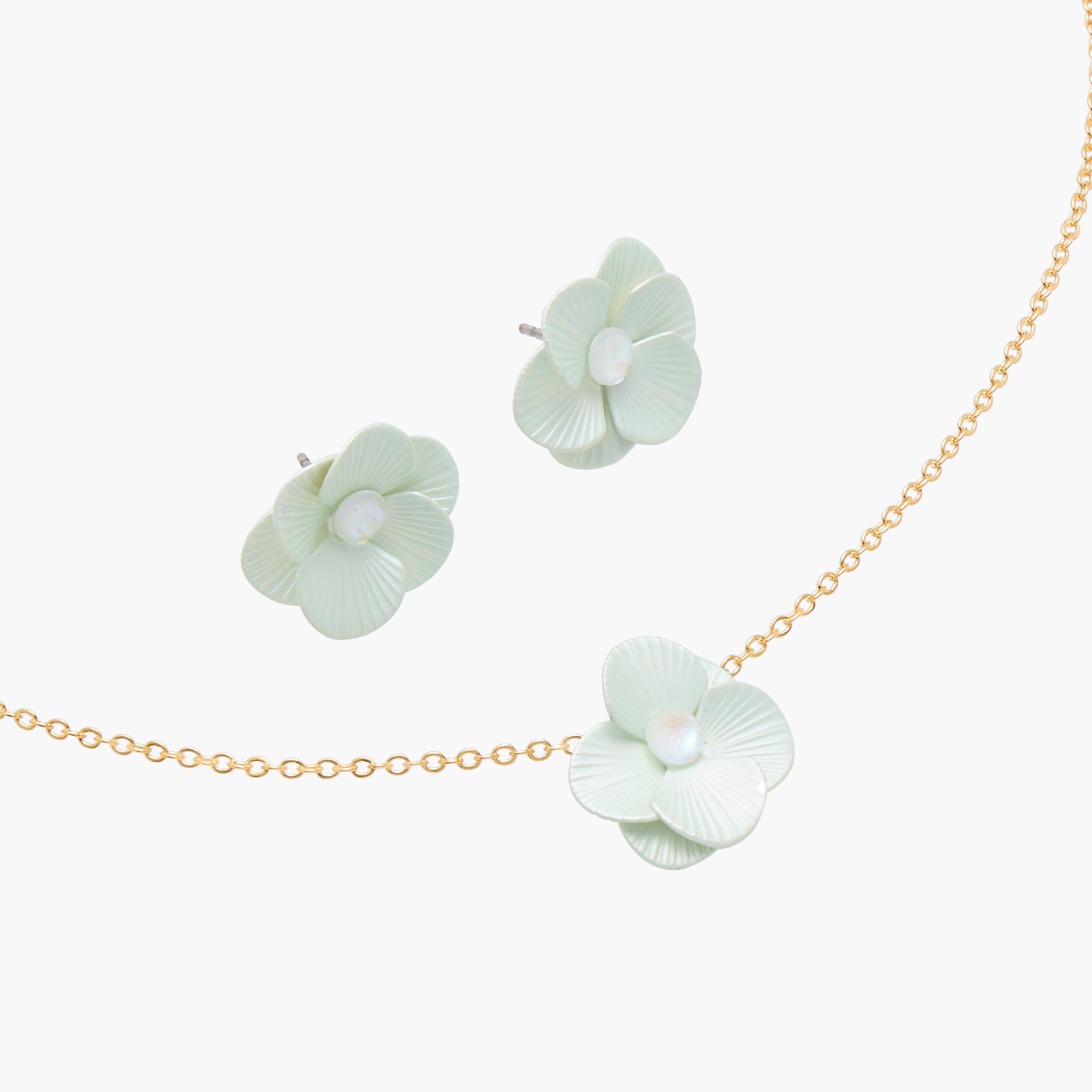 Charmz Flower Pendant Necklace and Earrings Set-girls-accessories-jewellery-image-3