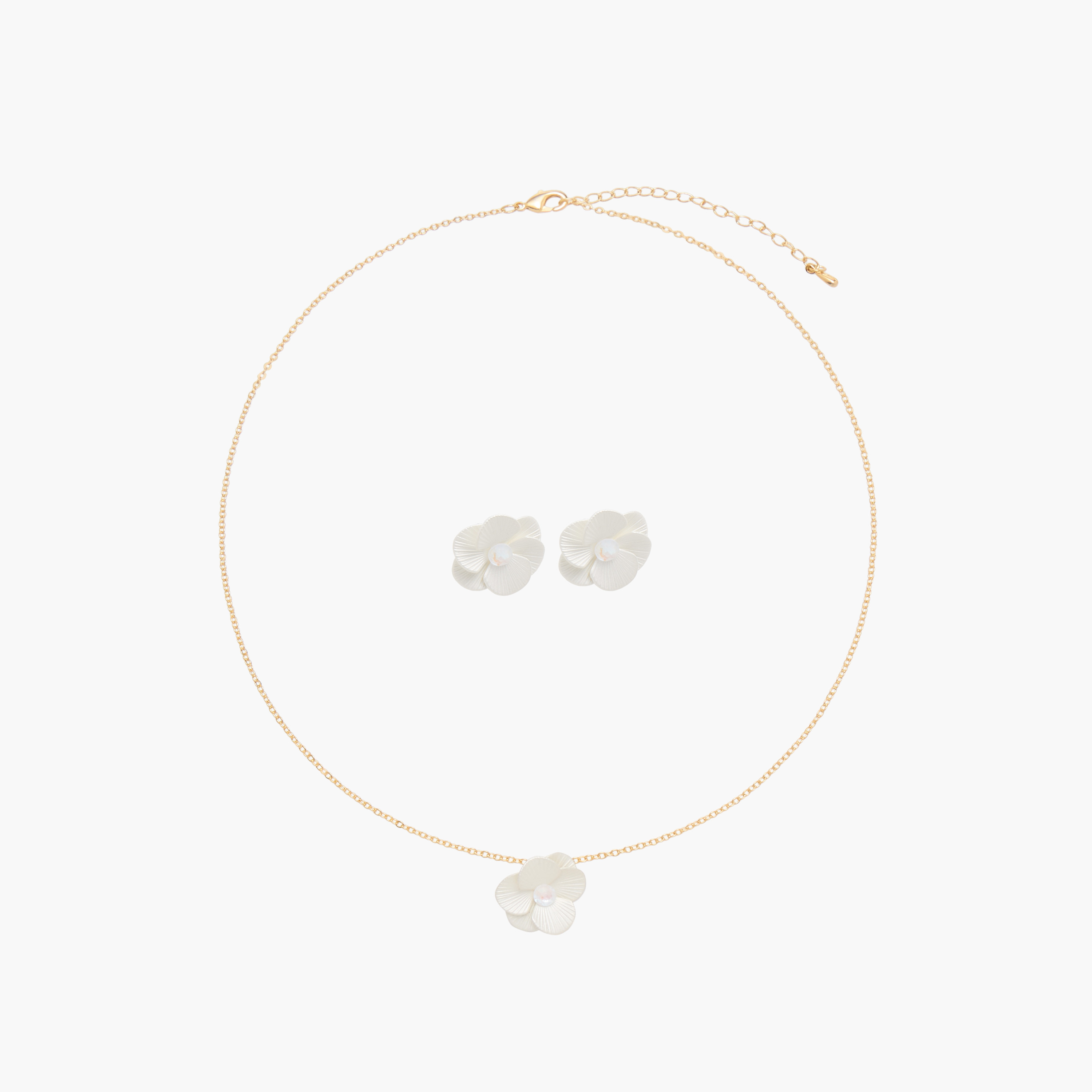 Charmz Flower Pendant Necklace and Earrings Set-girls-accessories-jewellery-image-1