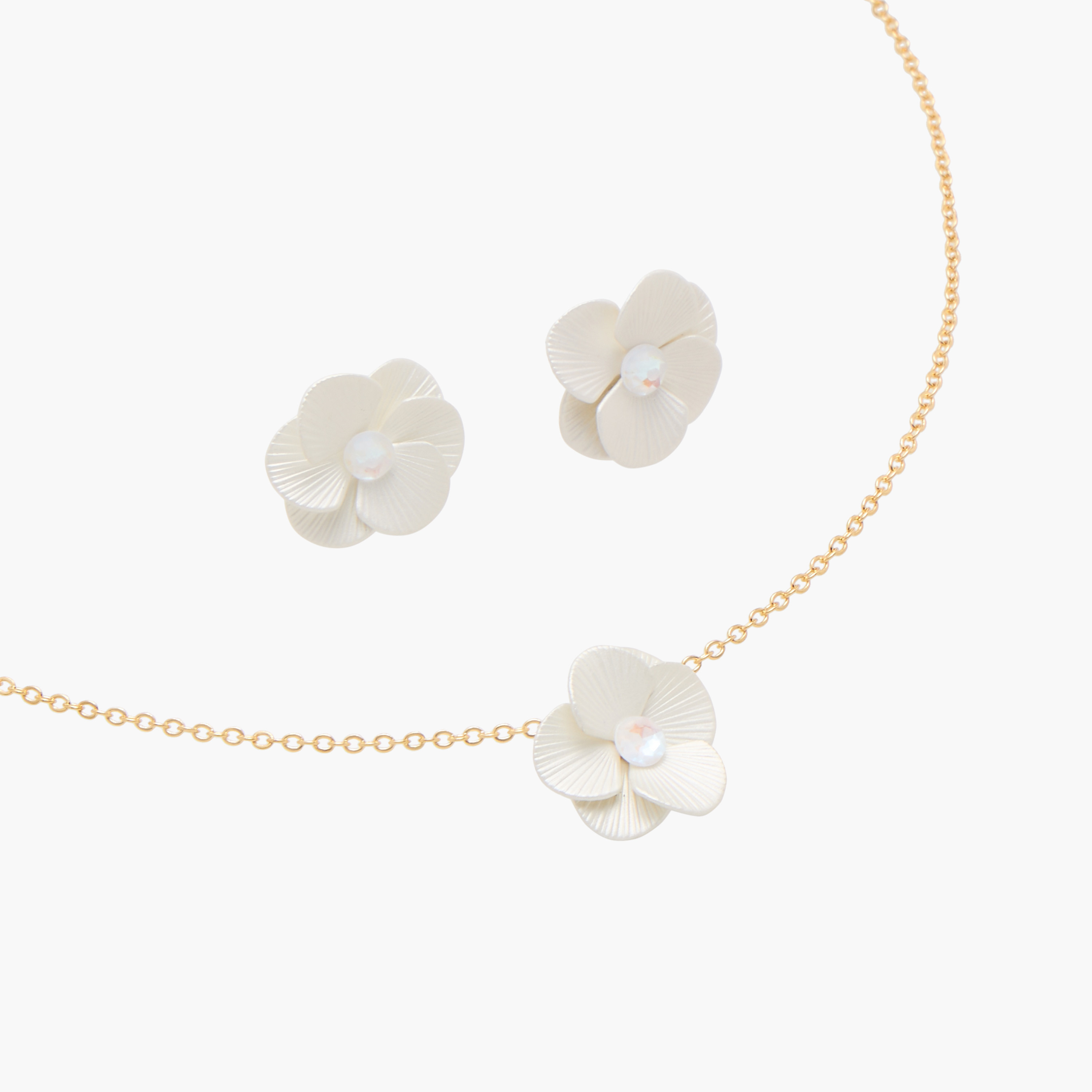 Charmz Flower Pendant Necklace and Earrings Set-girls-accessories-jewellery-image-3