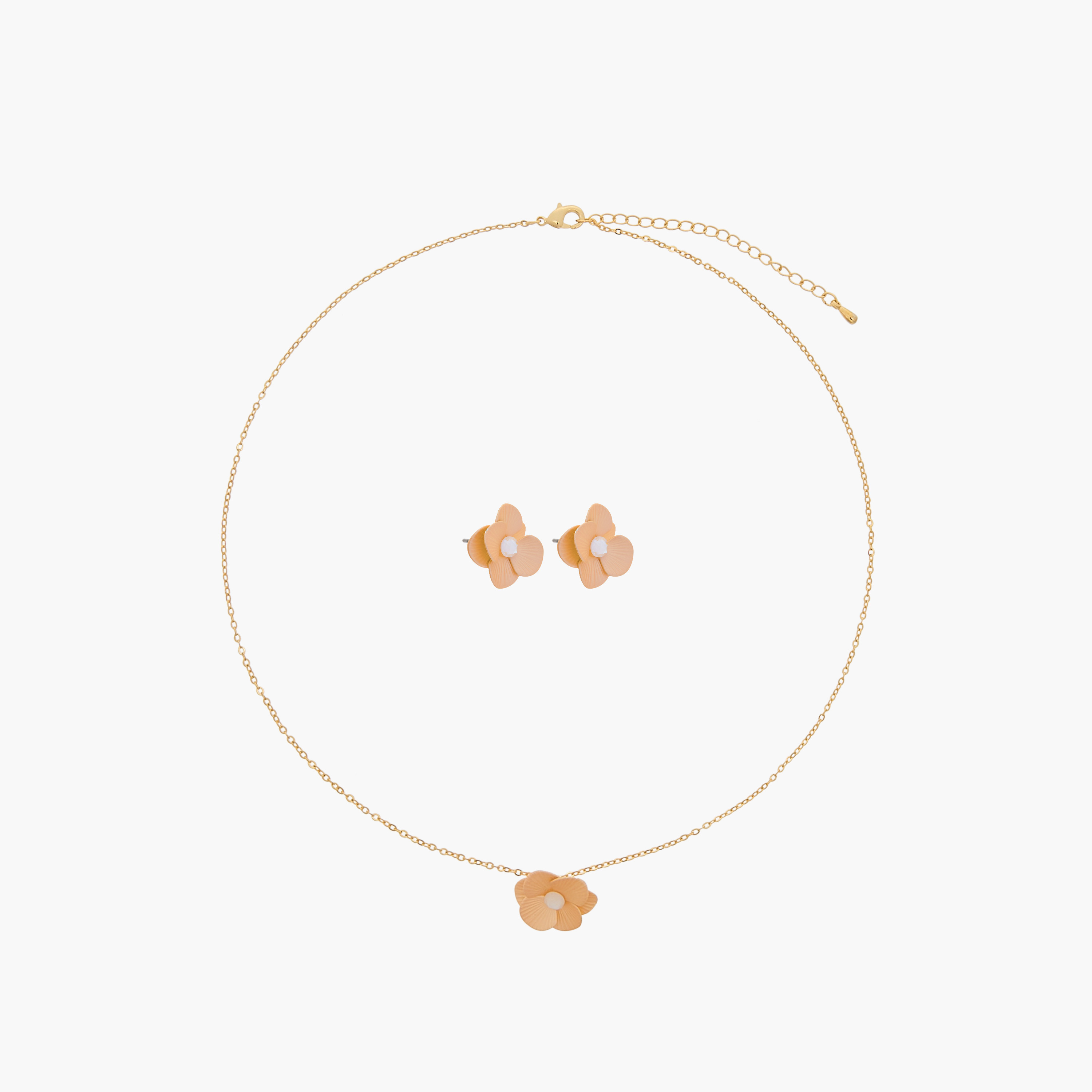 Charmz Flower Pendant Necklace and Earrings Set-girls-accessories-jewellery-image-1