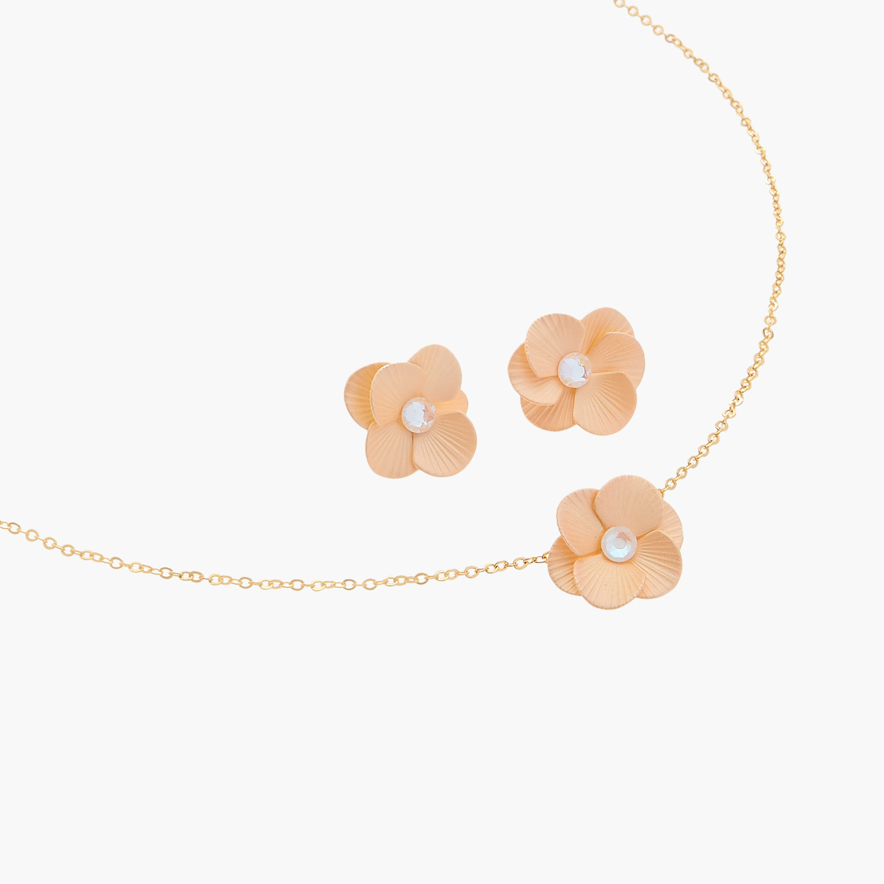 Charmz Flower Pendant Necklace and Earrings Set-girls-accessories-jewellery-image-3