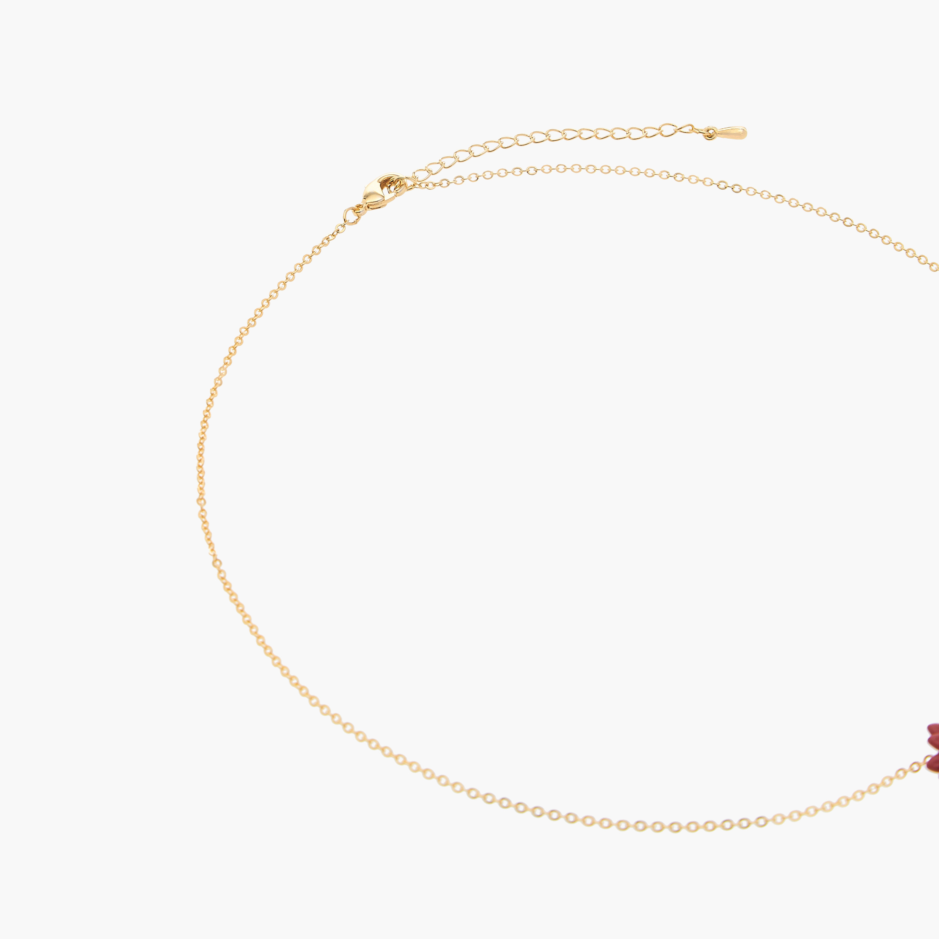 Charmz Flower Pendant Necklace with Lobster Clasp Closure-girls-accessories-jewellery-image-3