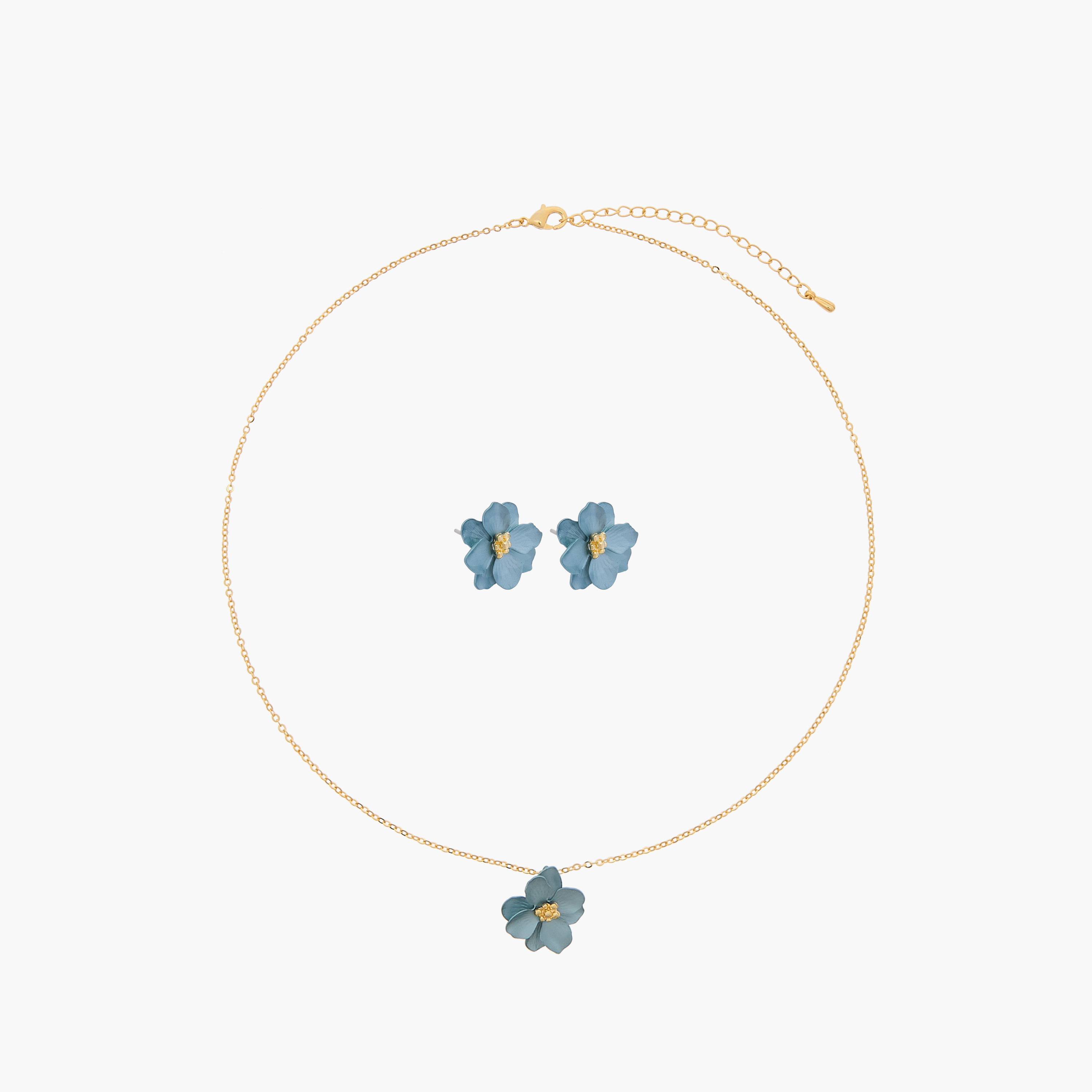 Charmz Flower Pendant Necklace and Earrings Set-girls-accessories-jewellery-image-1