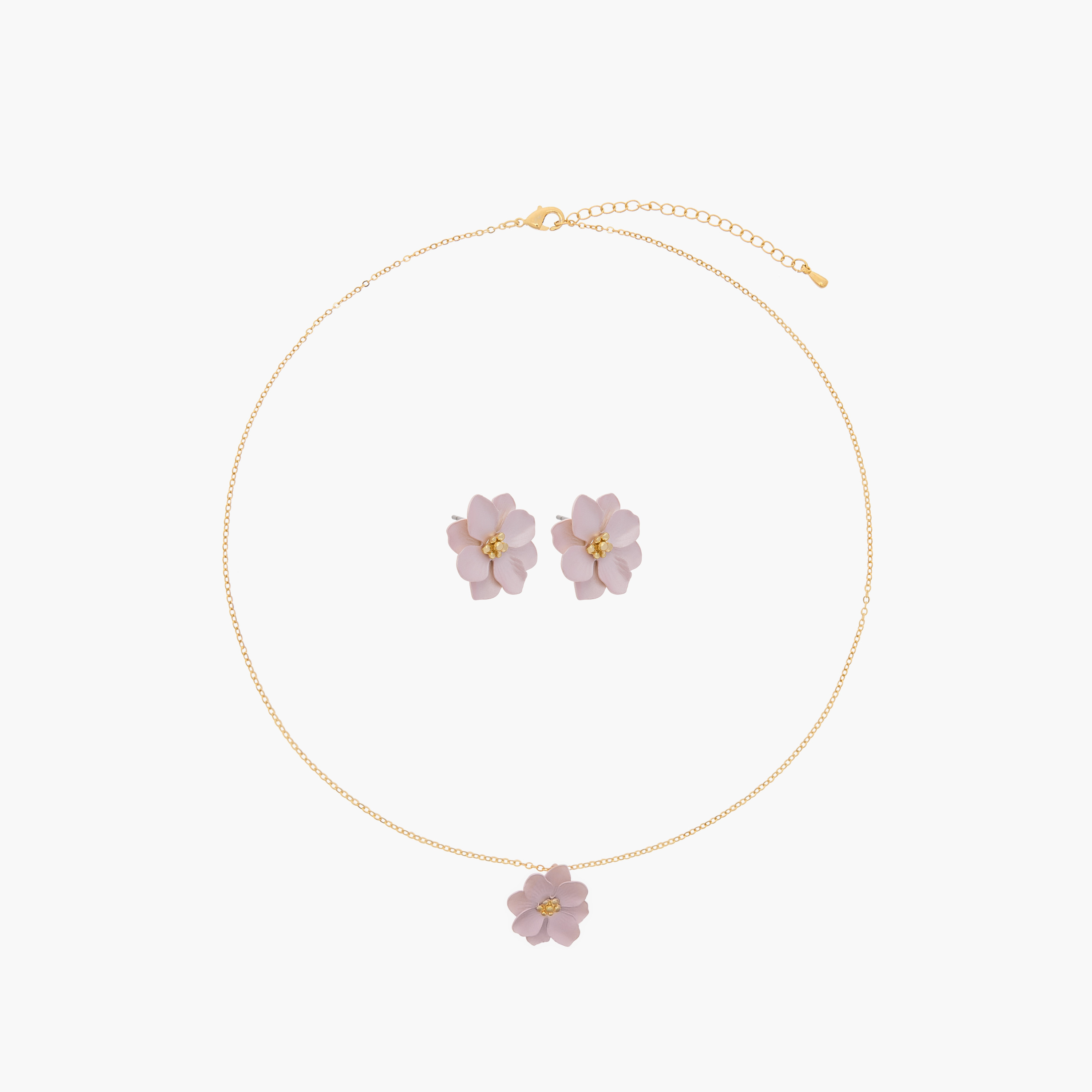 Charmz Flower Pendant Necklace and Earrings Set-girls-accessories-jewellery-image-1