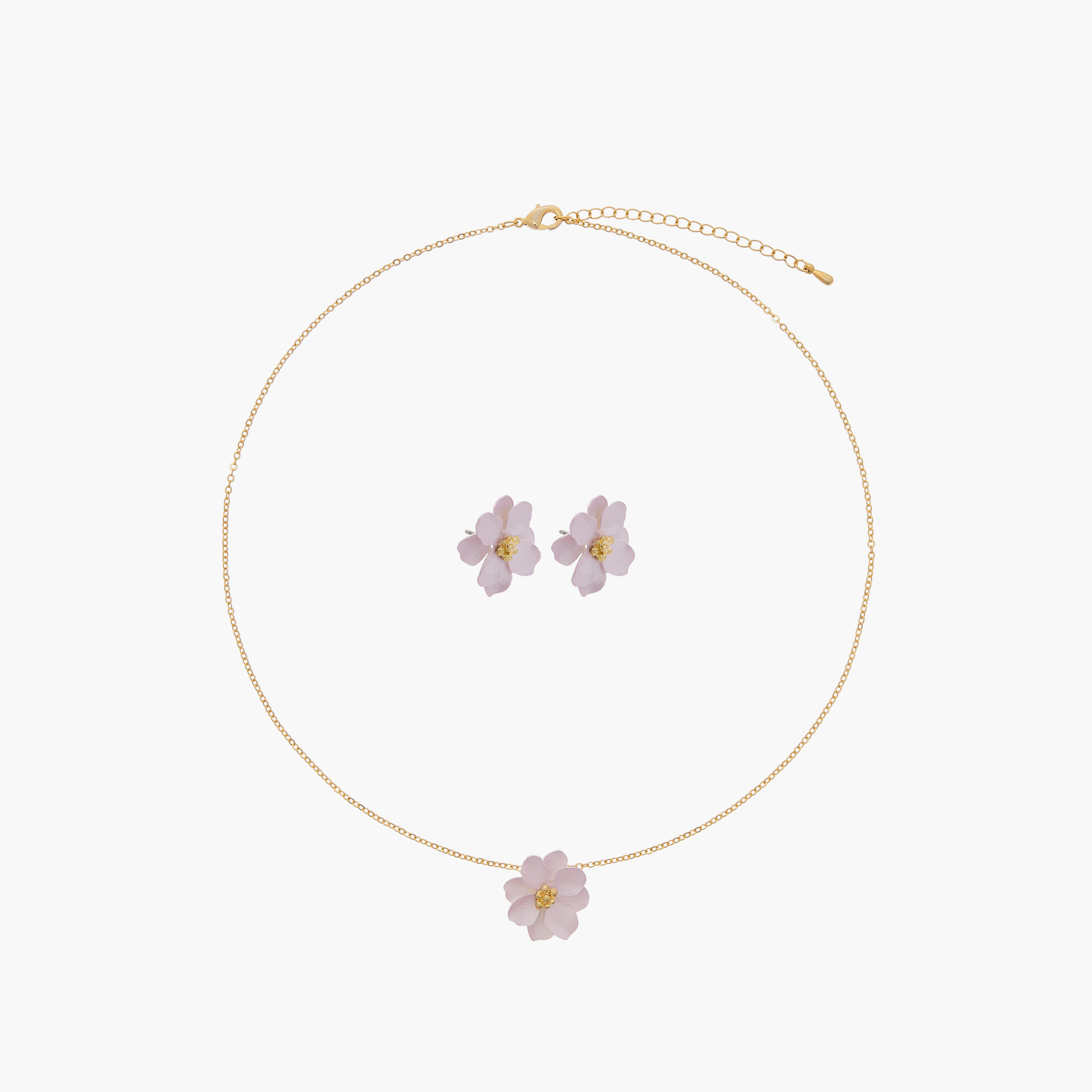 Charmz Flower Pendant Necklace and Earrings Set-girls-accessories-jewellery-image-1
