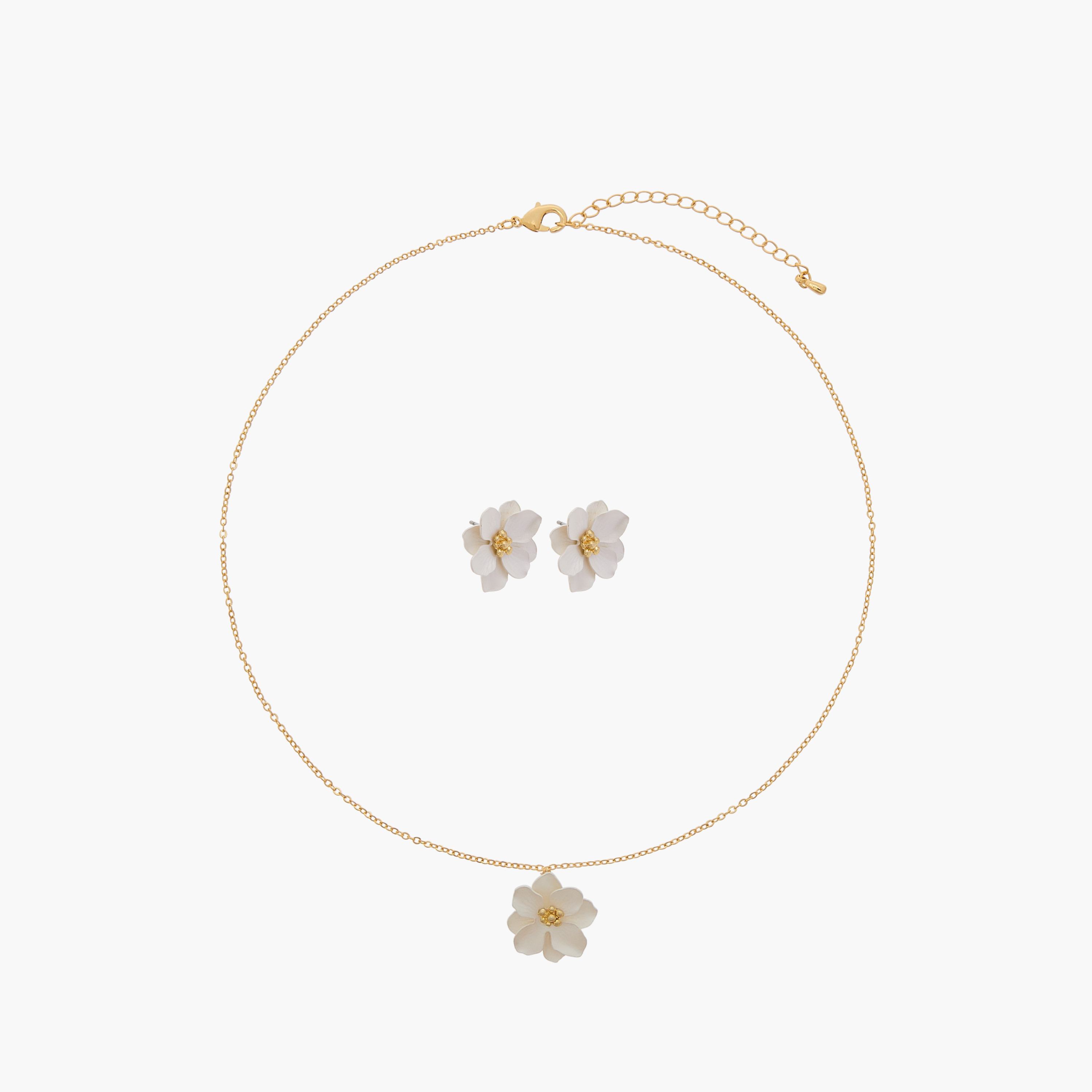 طقم حلق وعقد بدلاية زهرية من تشارمز-girls-accessories-jewellery-image-1