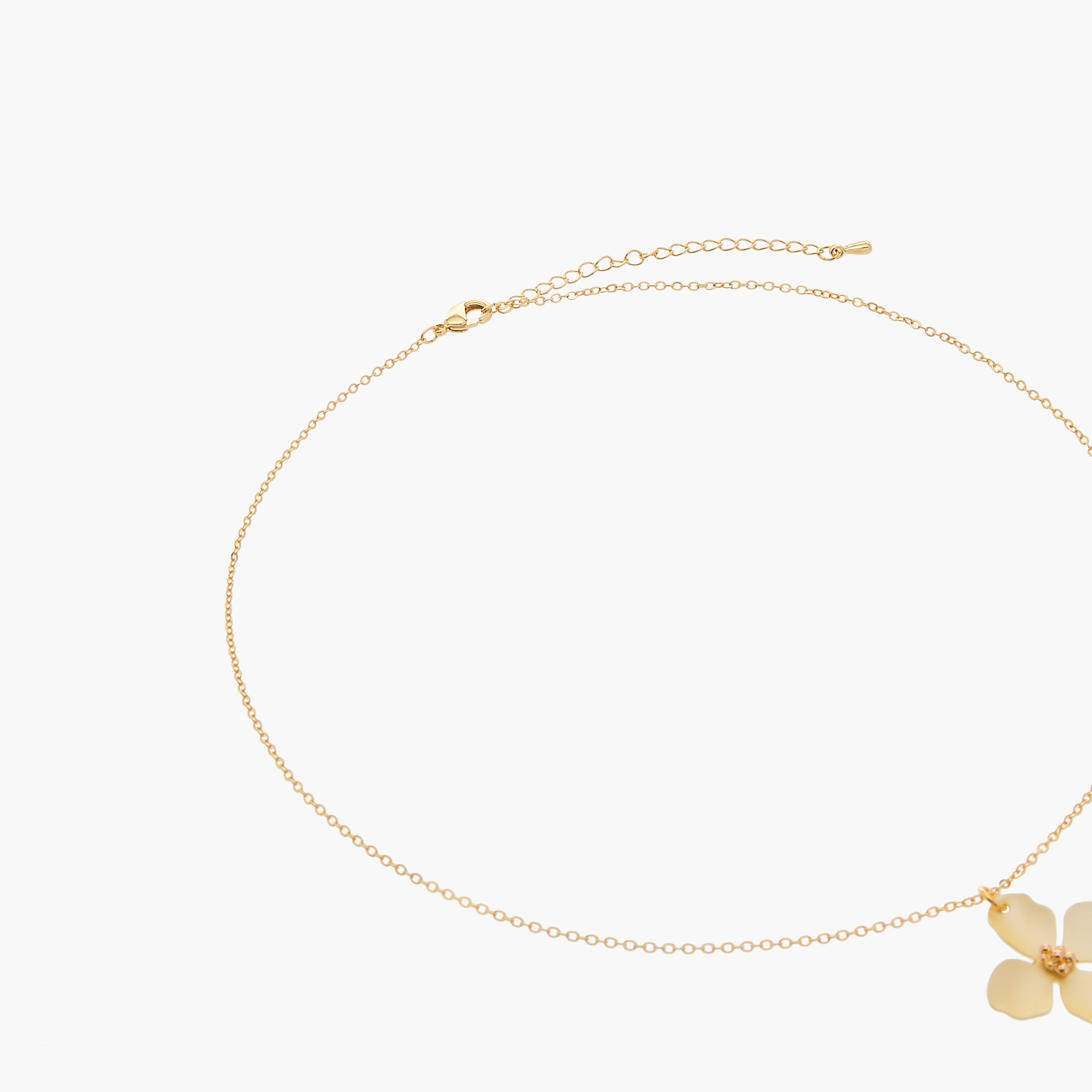 Charmz Floral Pendant Chain Necklace with Lobster Clasp Closure-girls-accessories-jewellery-image-3