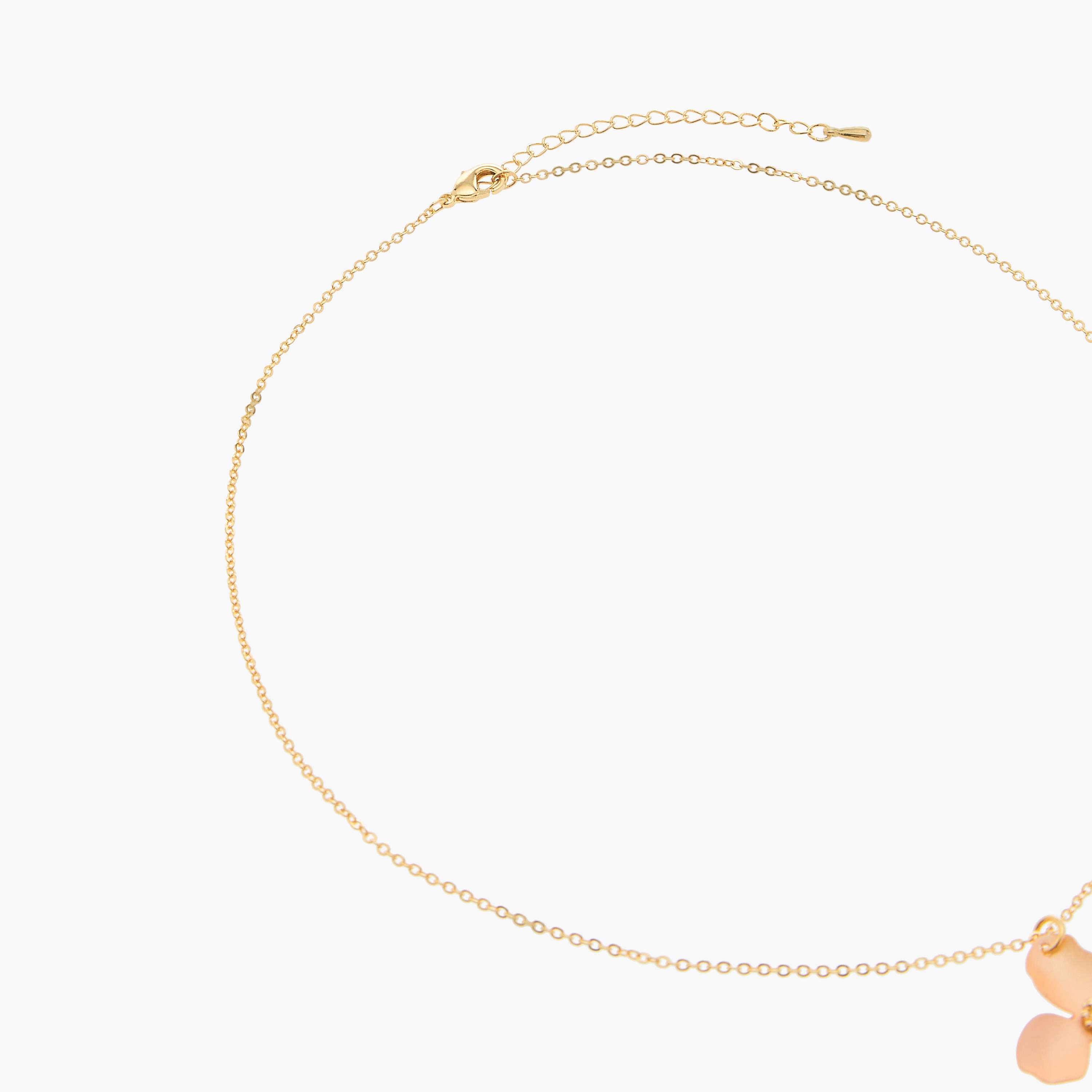 Charmz Floral Pendant Chain Necklace with Lobster Clasp Closure-girls-accessories-jewellery-image-3