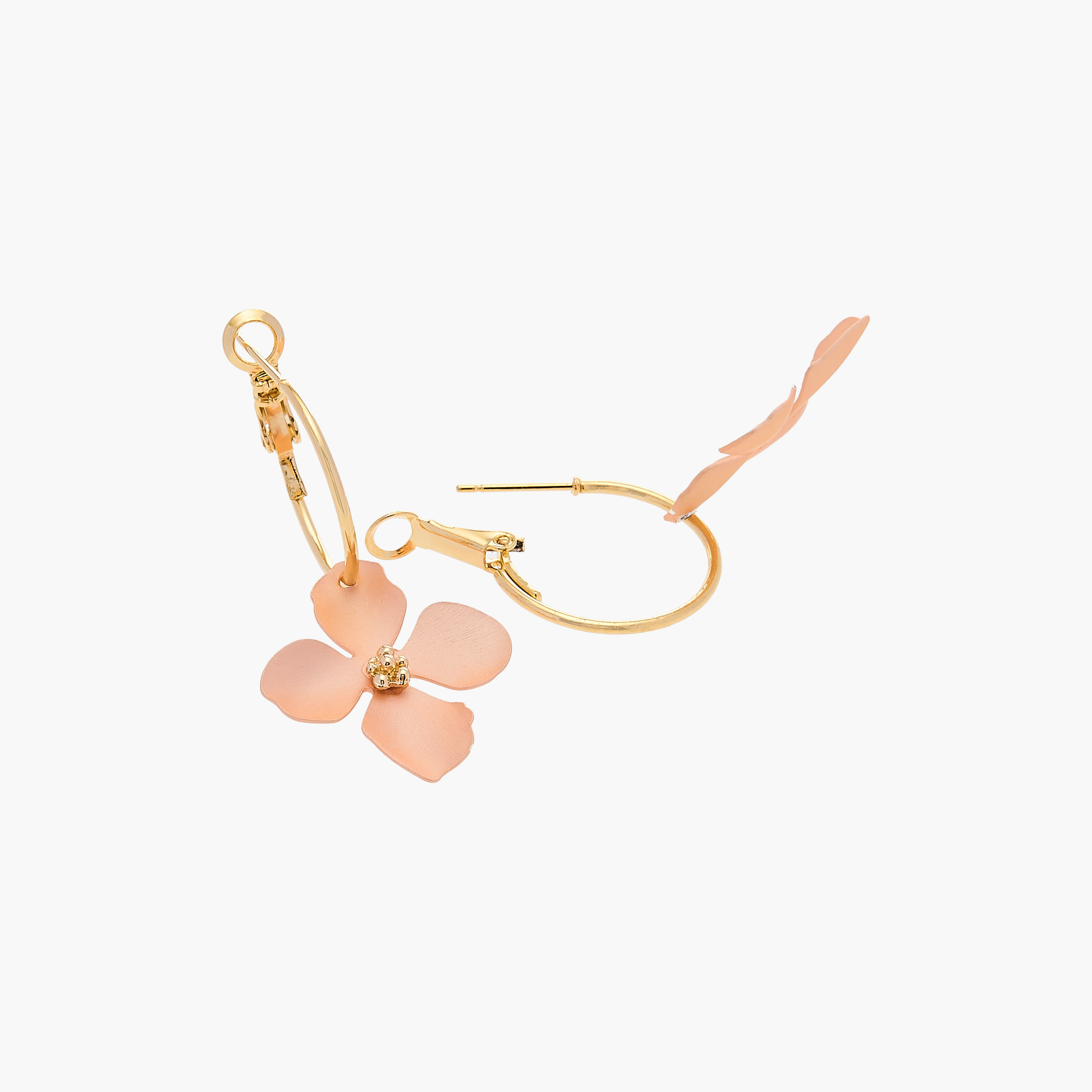 Charmz Floral Accent Hoop Earrings-girls-accessories-jewellery-image-3