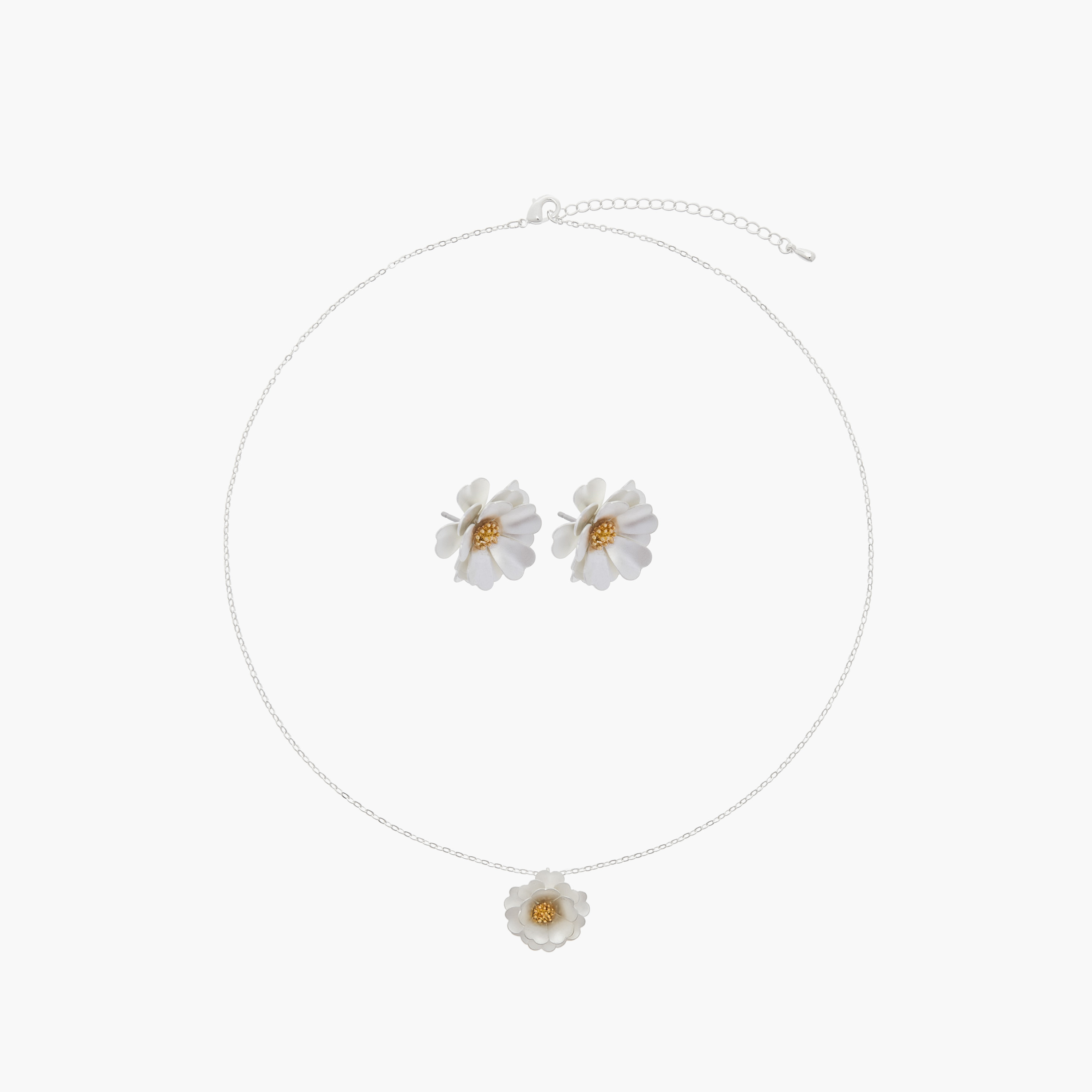 Charmz Flower Pendant Necklace and Earrings Set-girls-accessories-jewellery-image-1
