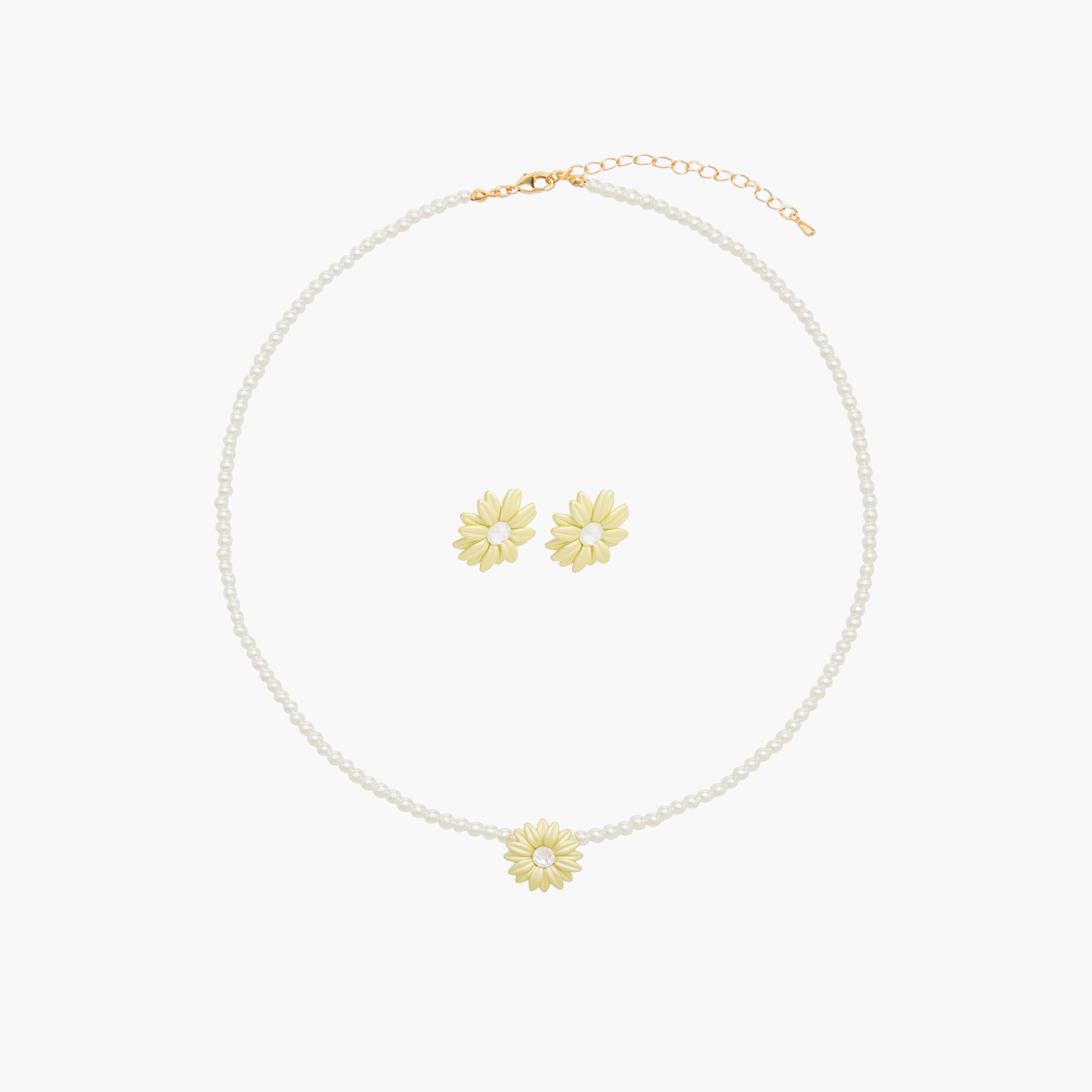 Charmz Floral Embellished Pendant Necklace and Earrings Set-girls-accessories-jewellery-image-1