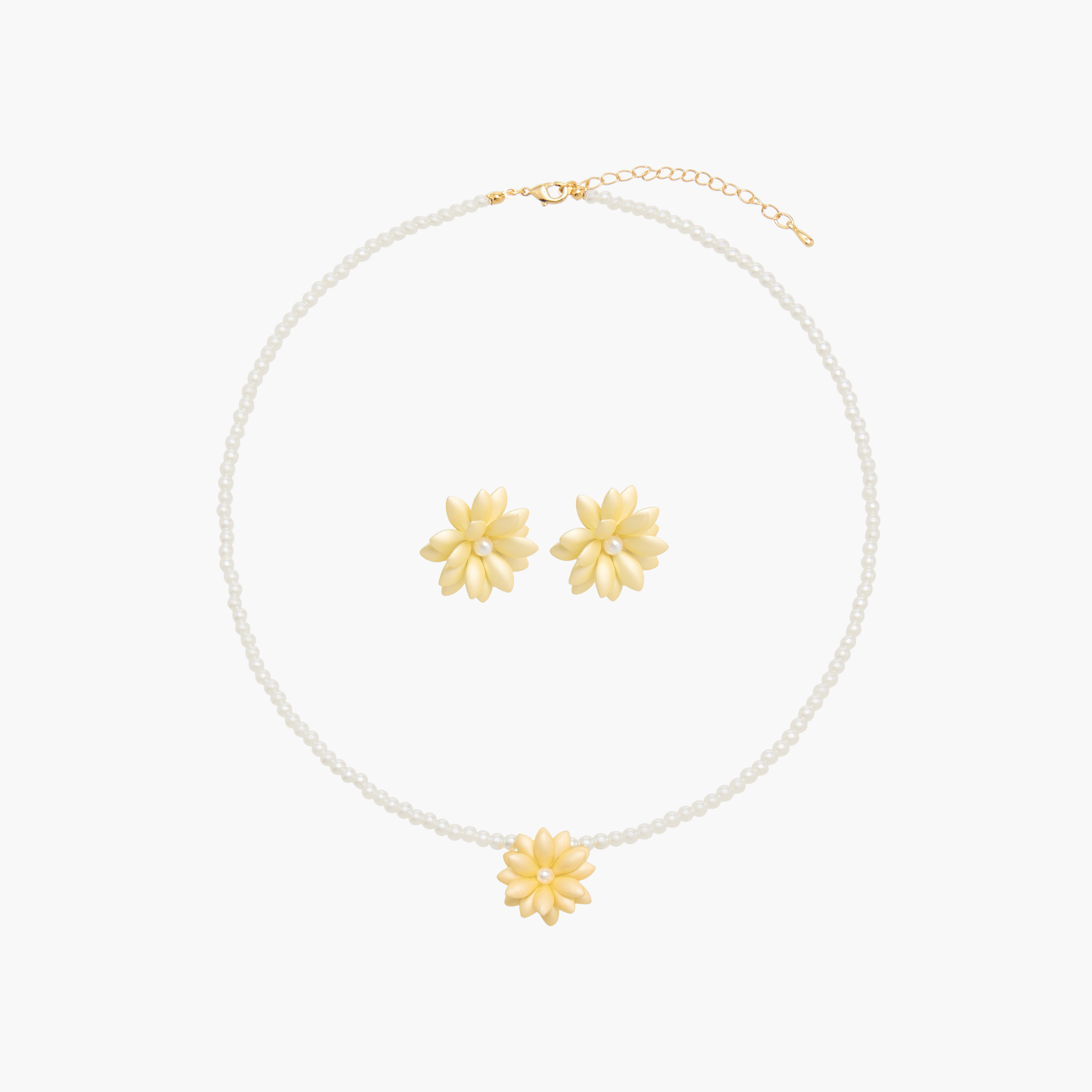 Charmz Floral Embellished Pendant Necklace and Earrings Set-girls-accessories-jewellery-image-1