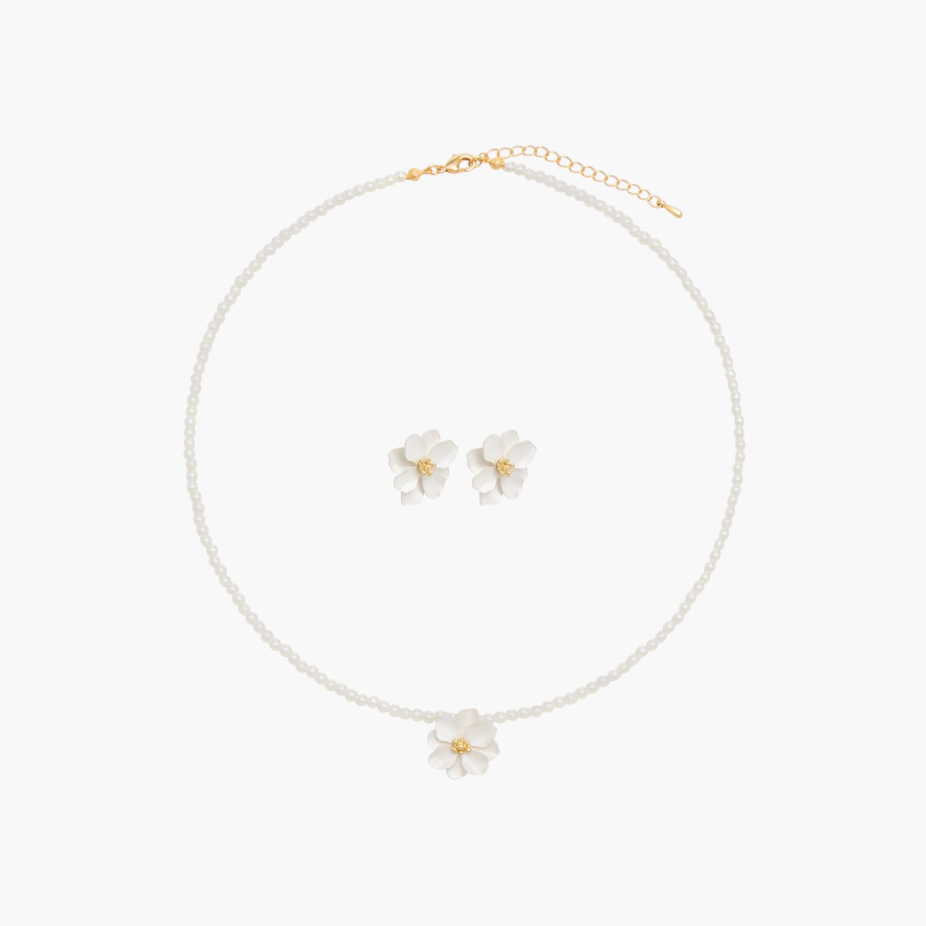 طقم حلق وعقد بدلّاية مزينة بالأزهار من تشارمز-girls-accessories-jewellery-image-1