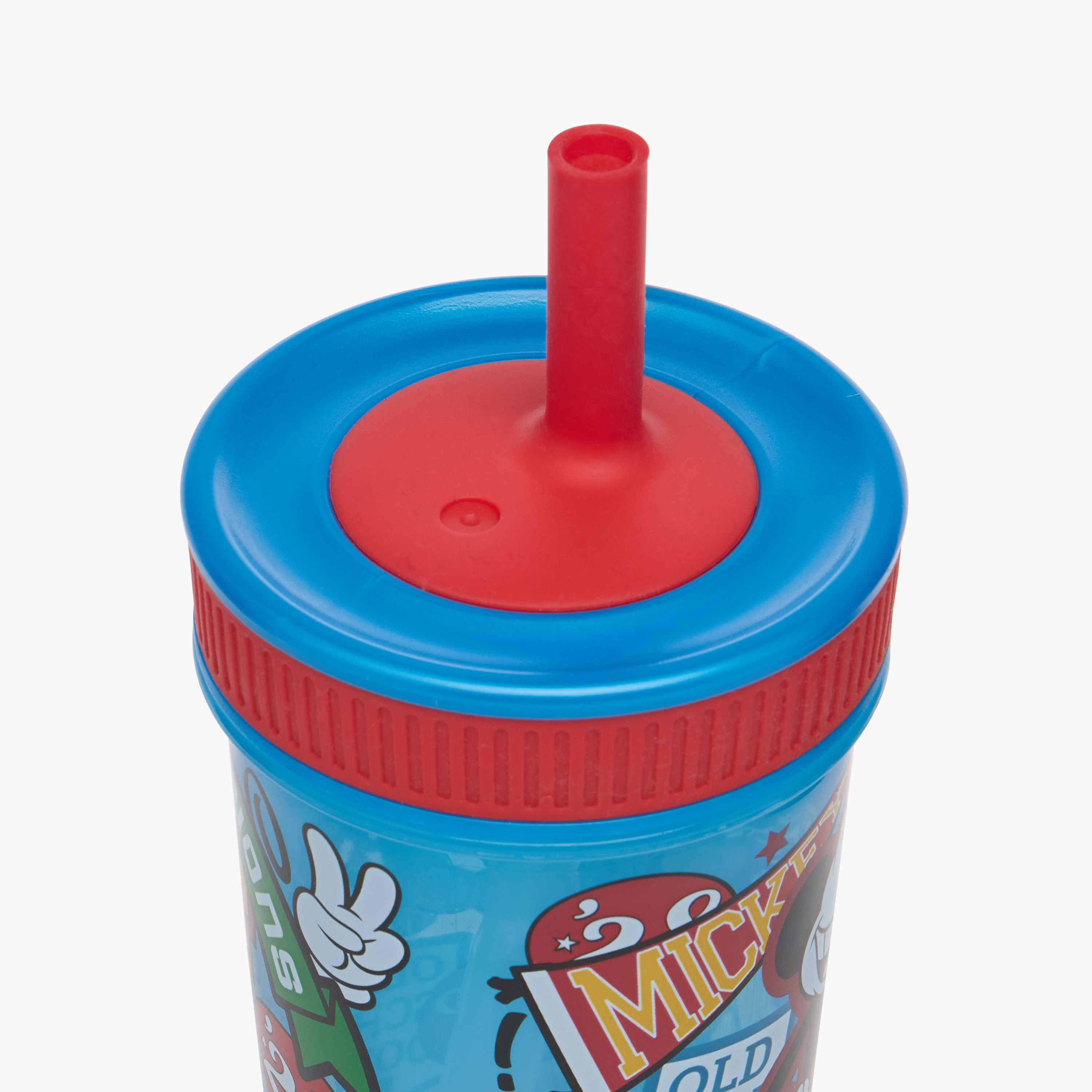 Disney Mickey Mouse Print Leakproof Tumbler with Silicon Straw - 465 ml-baby-feeding-mealtimeessentials-image-3