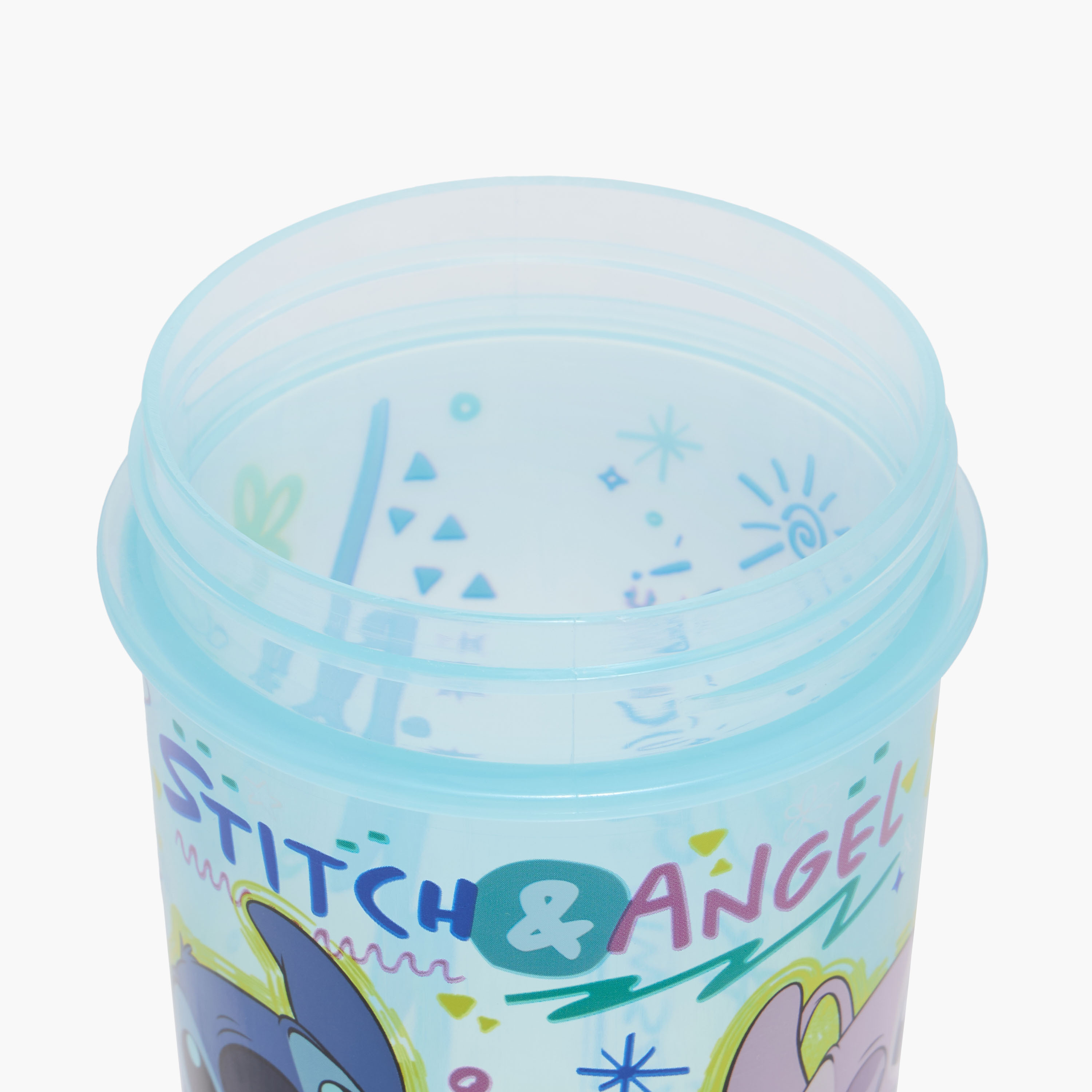 Disney Stitch and Angel Print Tumbler with Silicon Straw - 465 ml-baby-feeding-mealtimeessentials-image-5