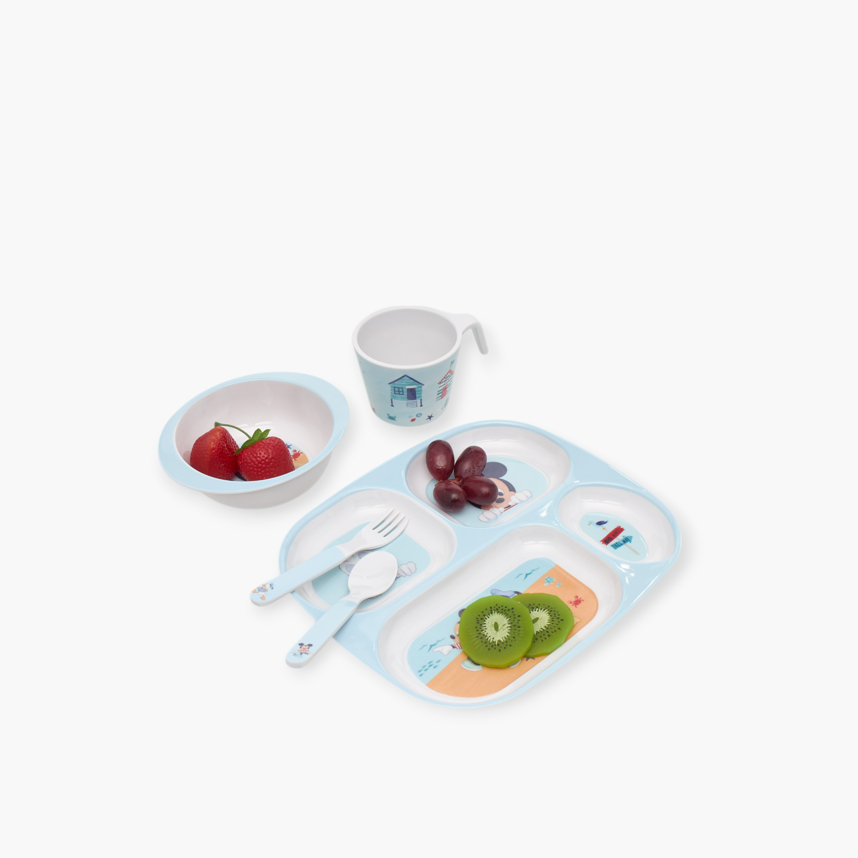 Disney Mickey Mouse and Friends Print 5-Piece Melamine Dinner Set-baby-feeding-mealtimeessentials-image-1
