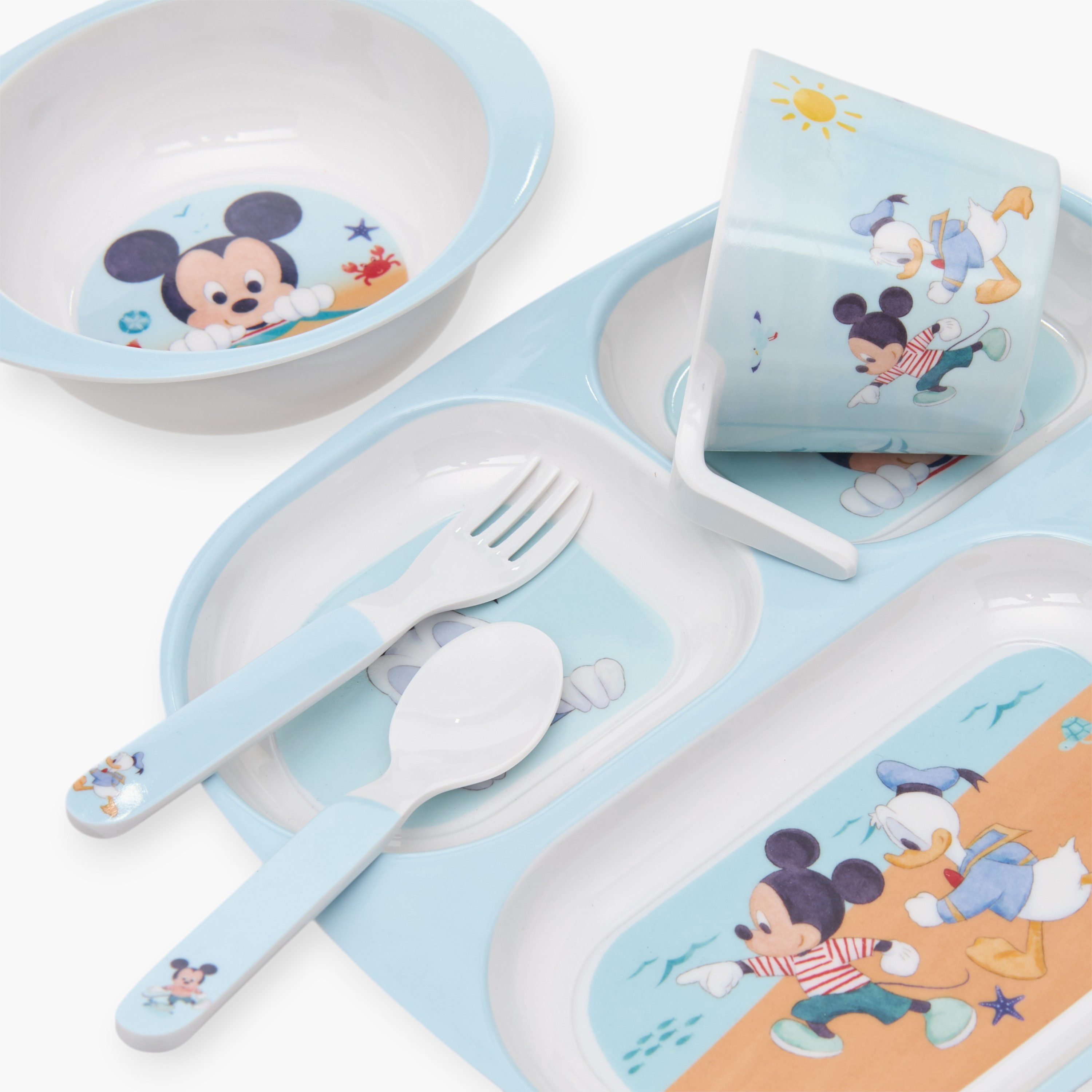 Disney Mickey Mouse and Friends Print 5-Piece Melamine Dinner Set-baby-feeding-mealtimeessentials-image-6