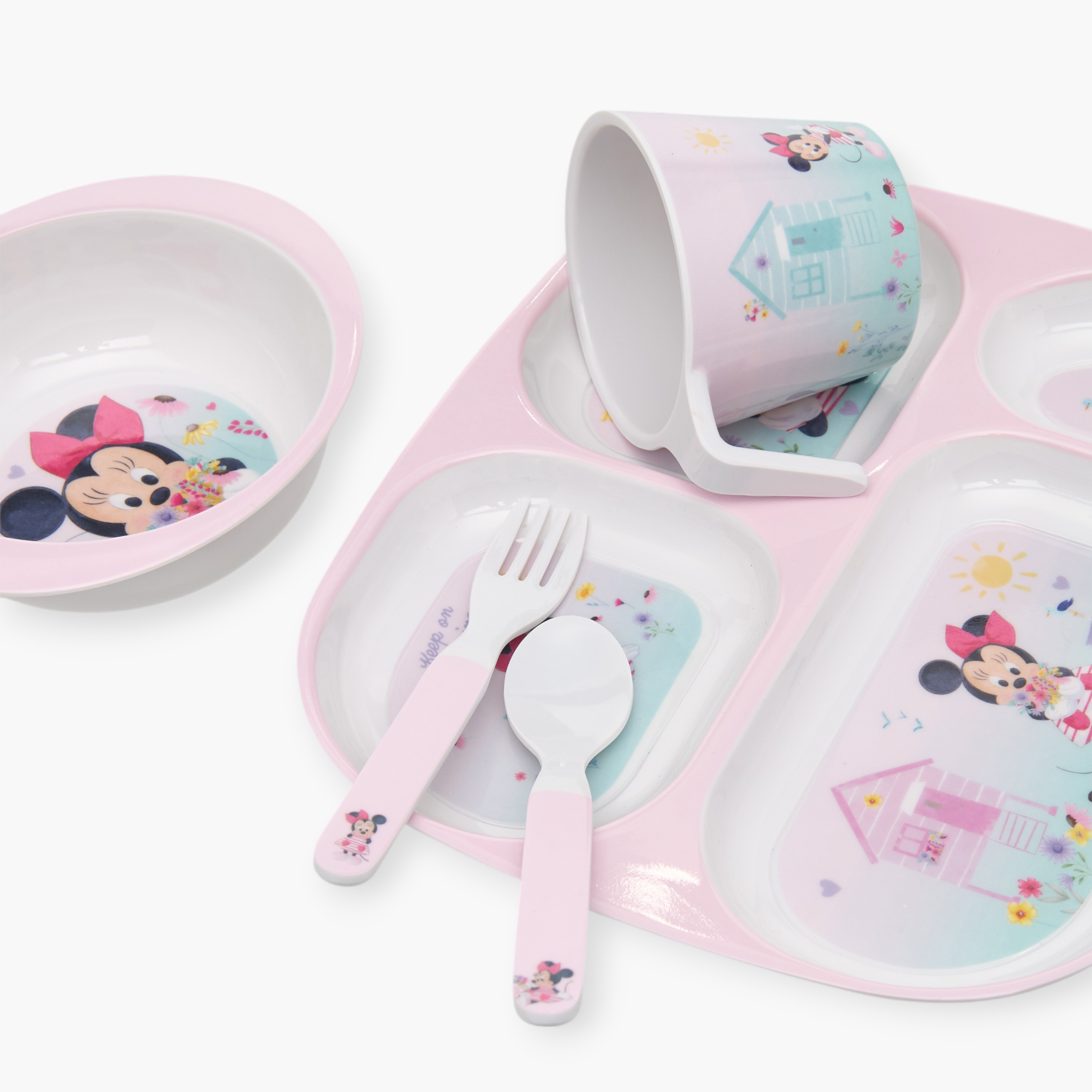 طقم عشاء ميلامين بطبعات ميكي ماوس من ديزني - 5 قطع-baby-feeding-mealtimeessentials-image-2