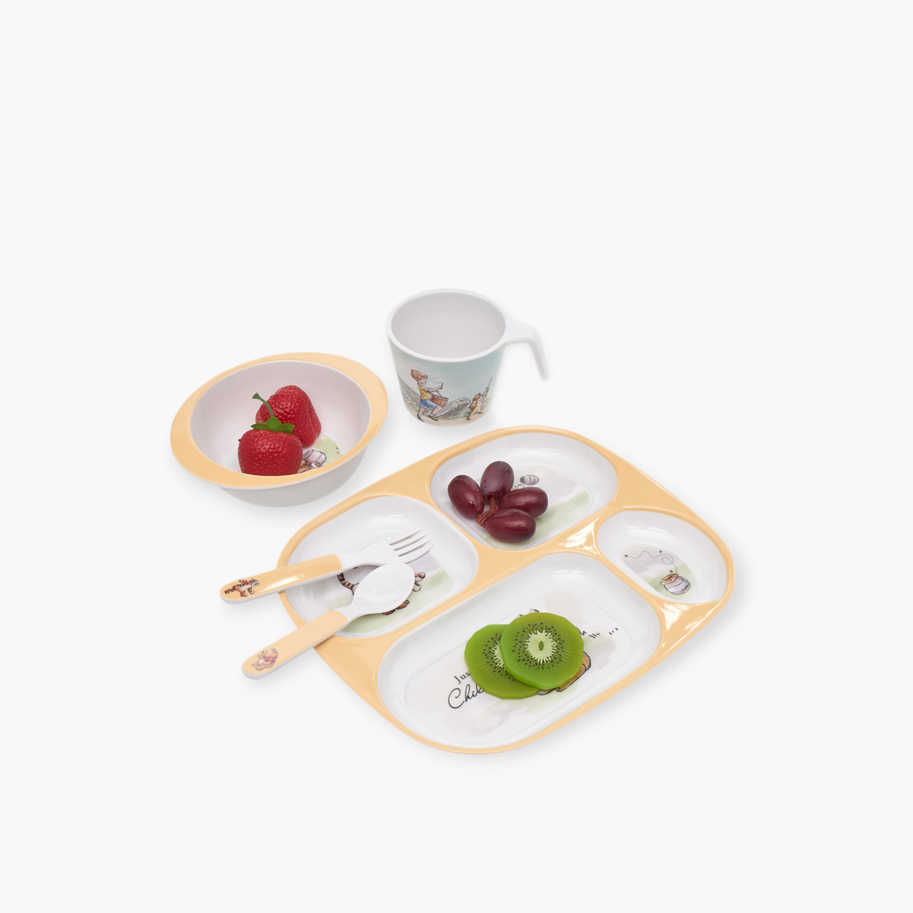 Disney Winnie the Pooh Print 5-Piece Melamine Dinner Set-baby-feeding-mealtimeessentials-image-1