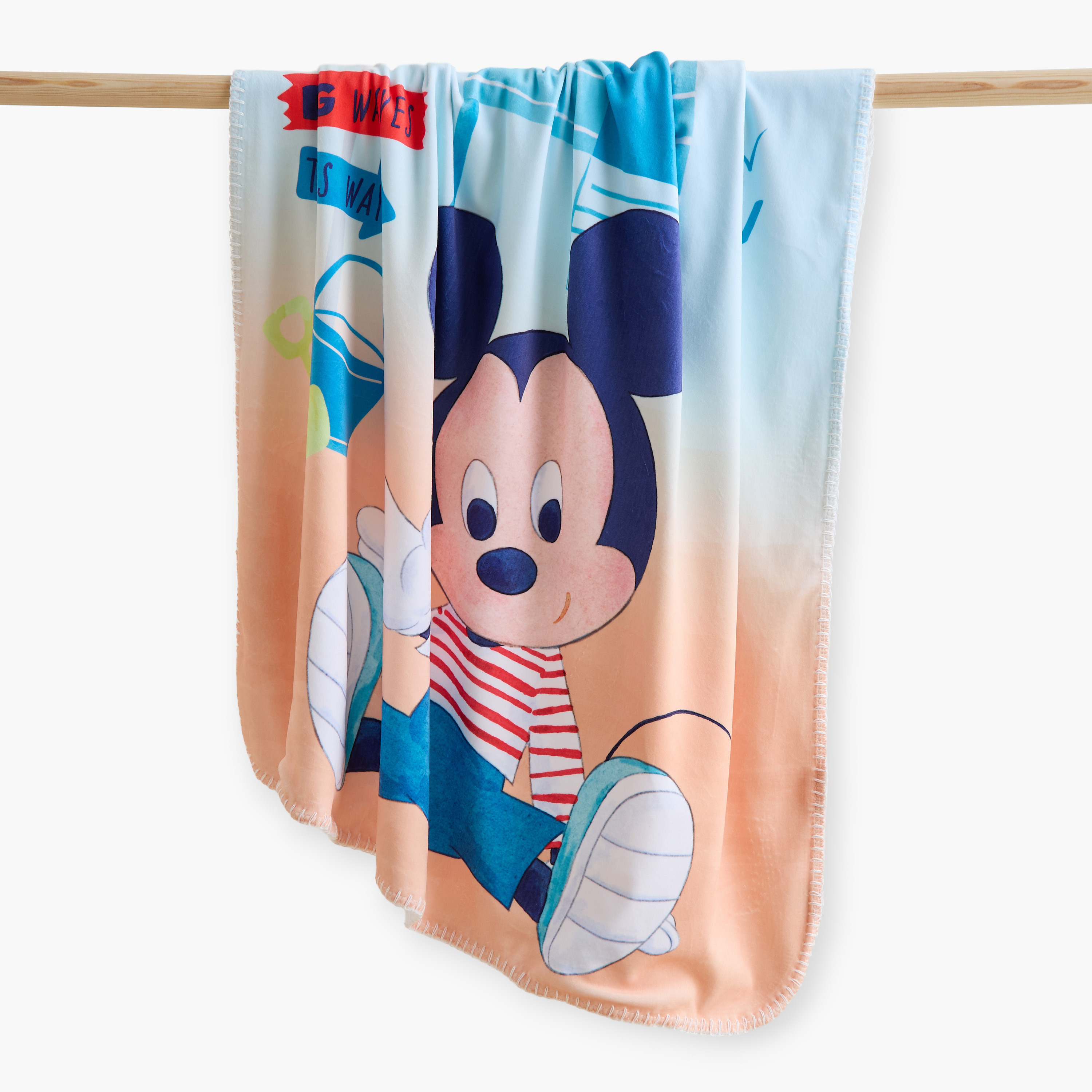 Disney Mickey Mouse Print Raschel Blanket - 80x100 cm-baby-nursery-blanketsandswaddles-blanketsandquilts-image-1
