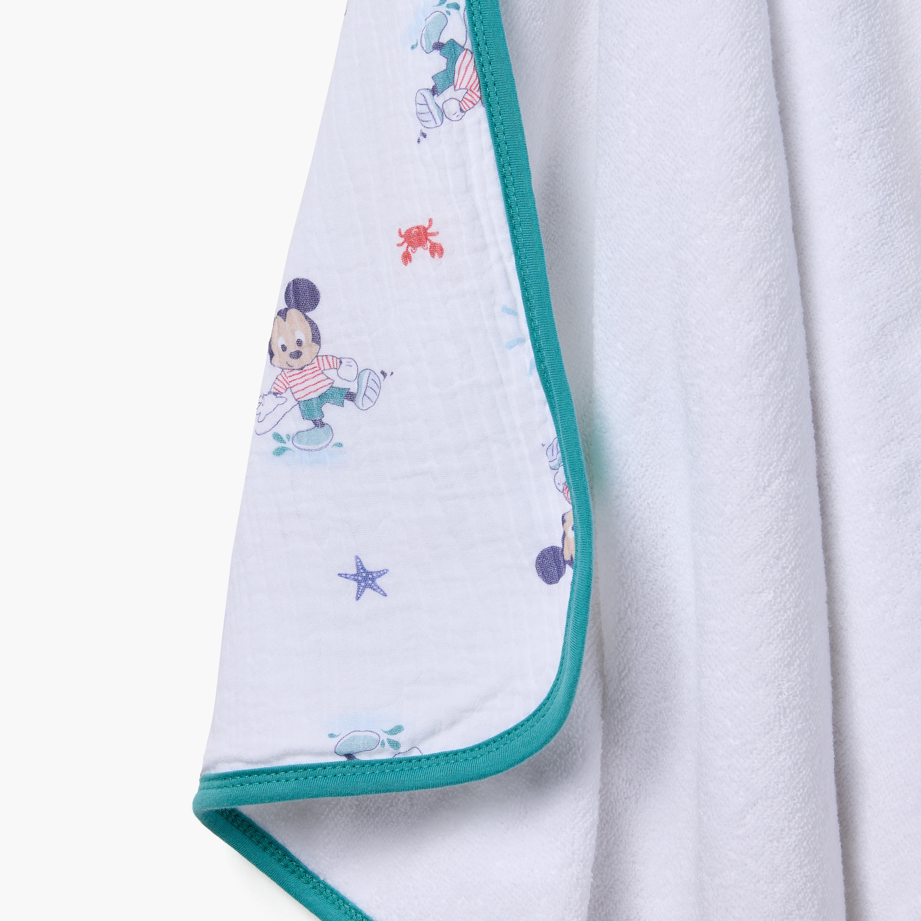 Disney Mickey Mouse Print Hooded Towel - 75x75 cm-baby-bathandcare-towels-image-2