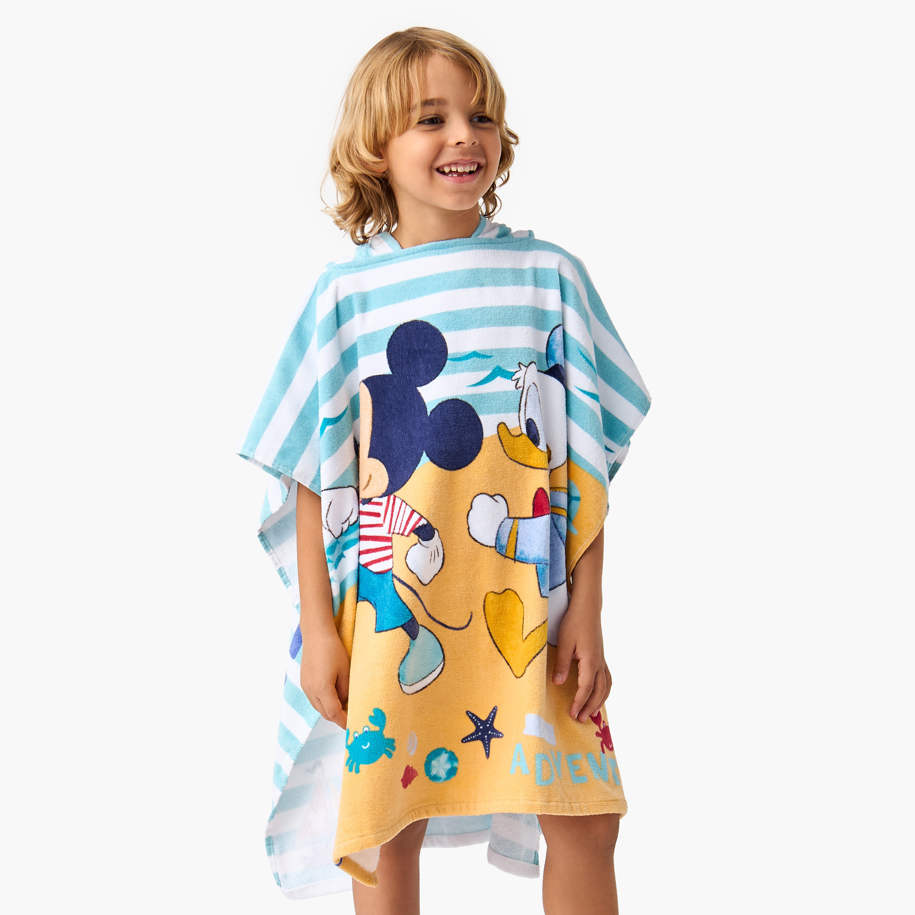 منشفة بقبعة وطبعات ميكي ماوس من ديزني - 60x60 سم-baby-bathandcare-towels-image-1