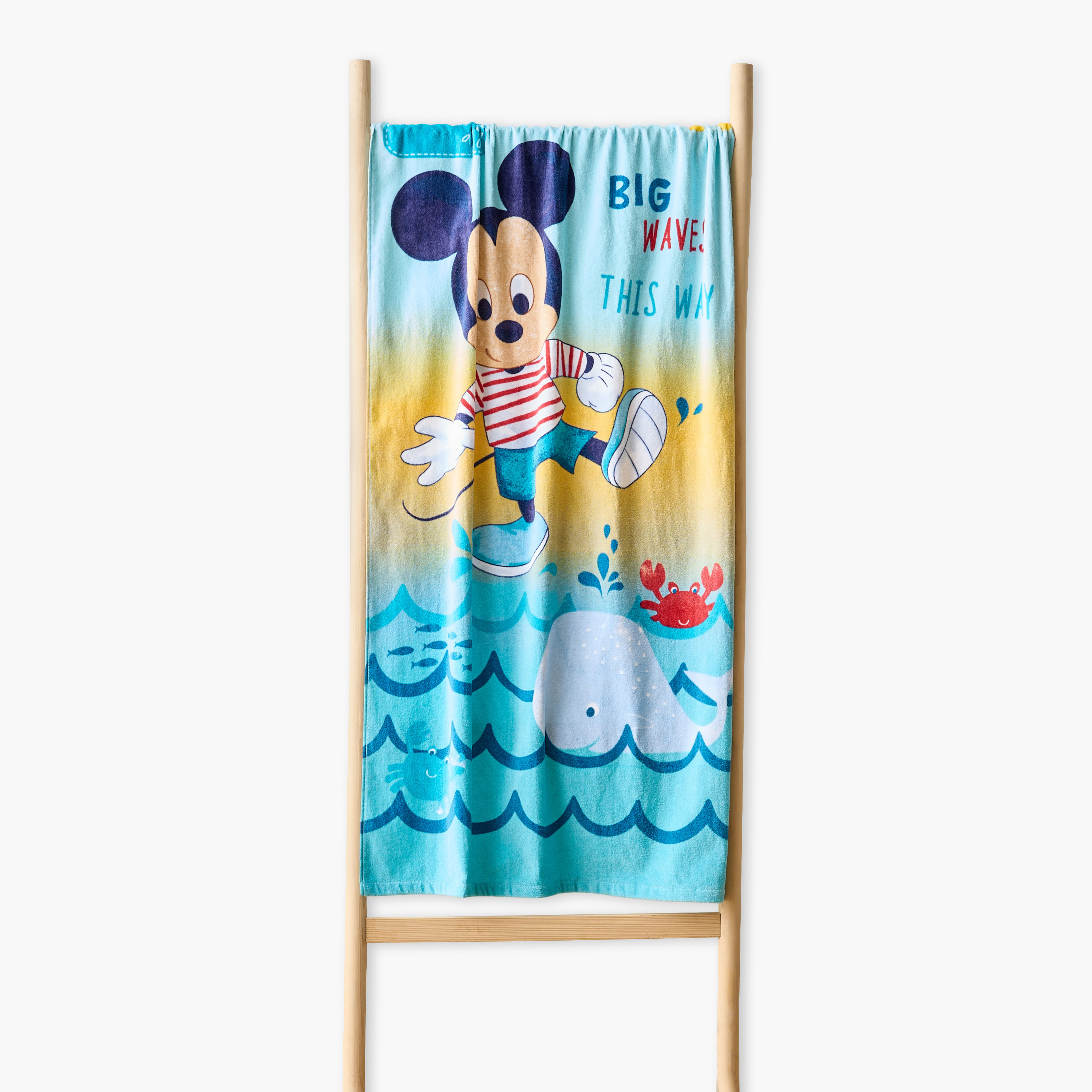 Disney Mickey Mouse Print Beach Towel  - 70x140 cm-baby-bathandcare-towels-image-1