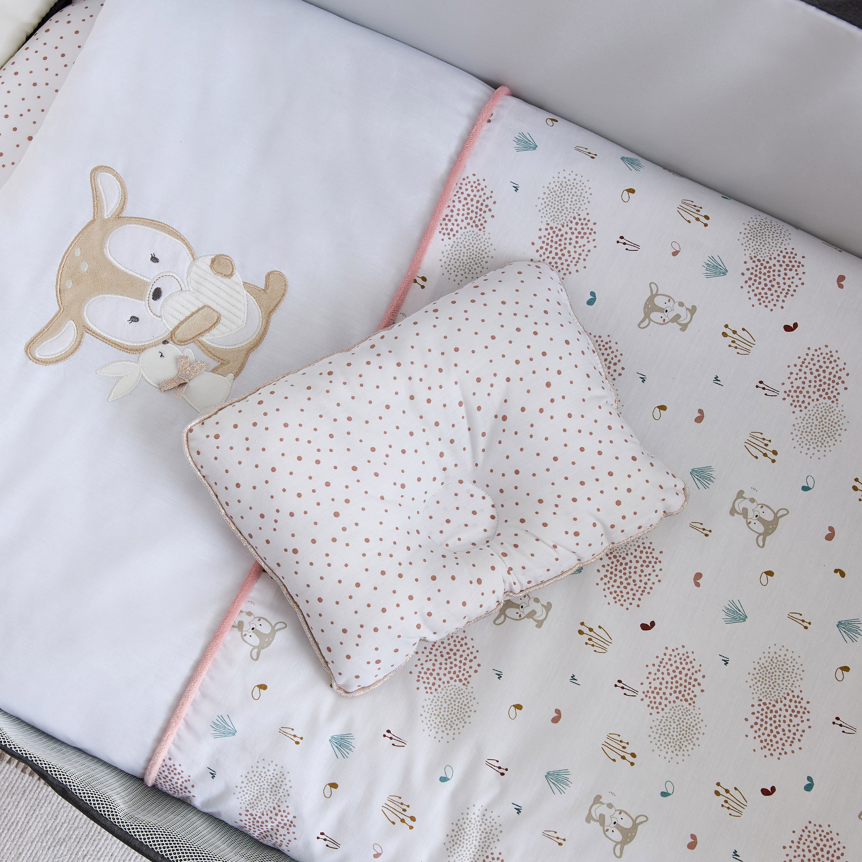 Juniors 3-Piece Applique Detail Bassinet Bedding Set - 50x80 cm-baby-nursery-babybedding-image-5