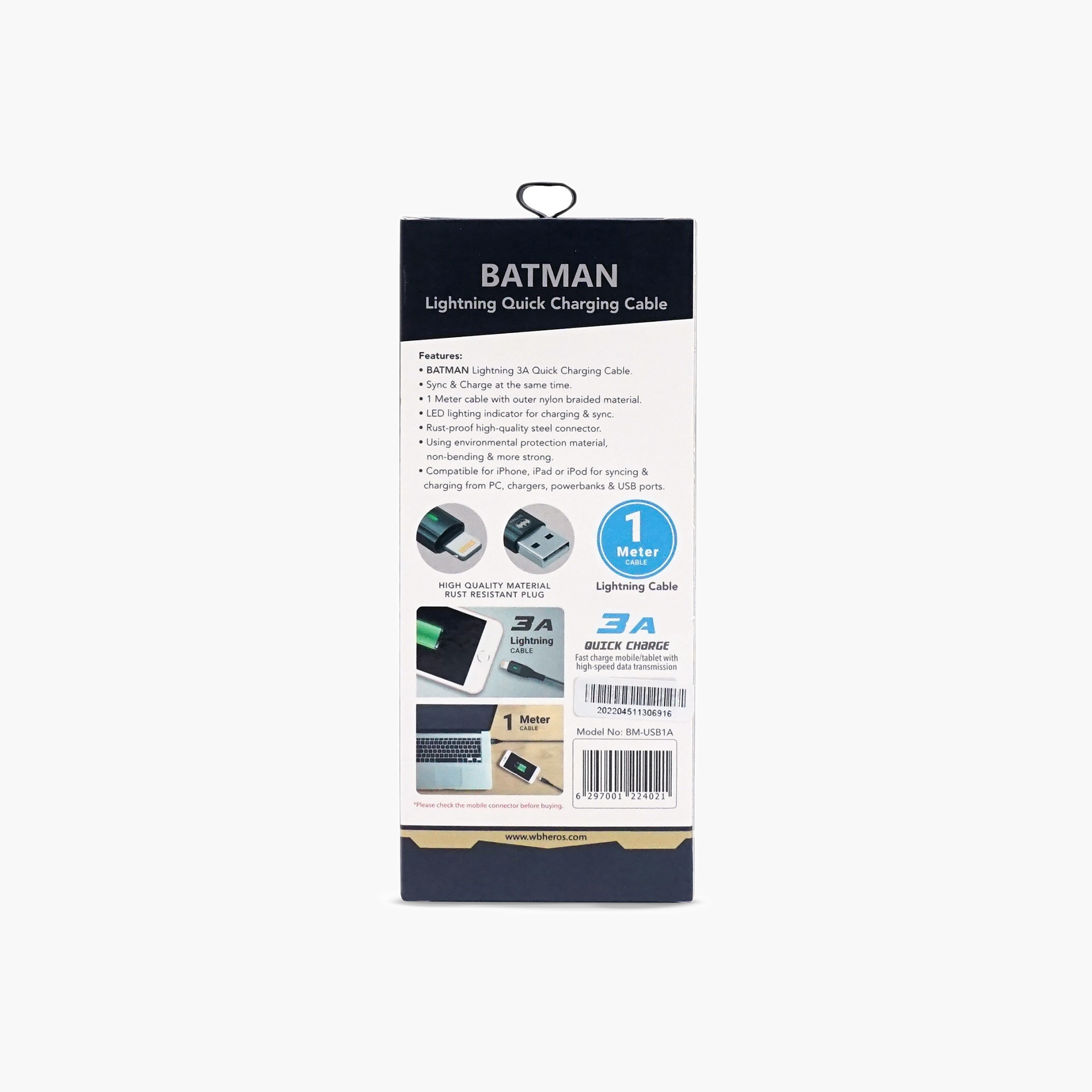 تاتش ميتكابل شحن لايتنينج باتمان بطول متر واحد-electronics-accessories-image-3