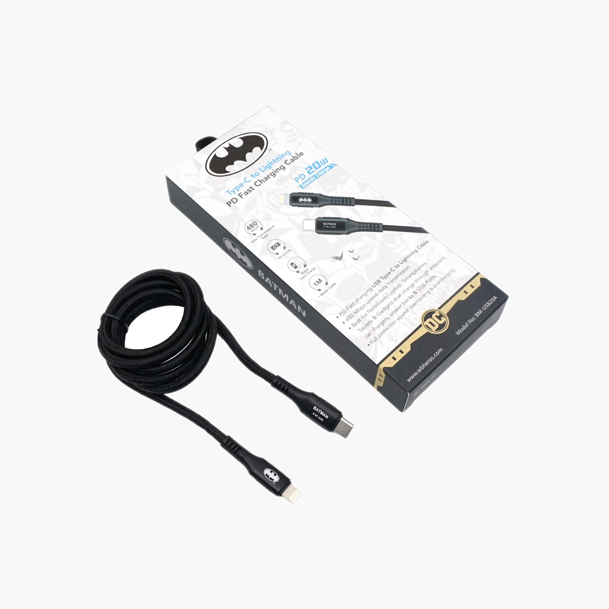 تاتش ميتكابل لايتنينج مضفر باتمان تايب سي-electronics-accessories-image-7
