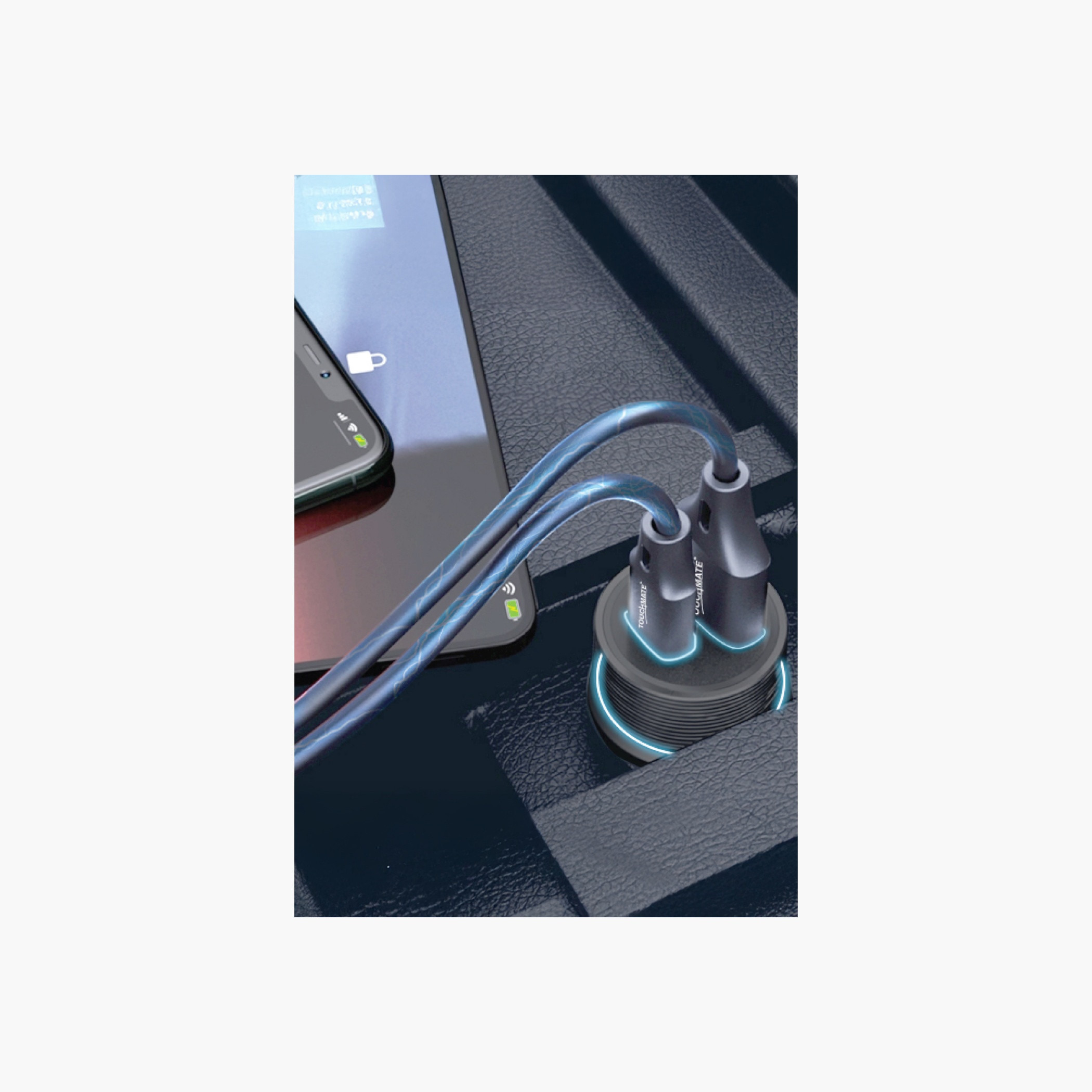 تاتش ميتشاحن سيارة بمنفذين مزدوجين-electronics-accessories-image-2