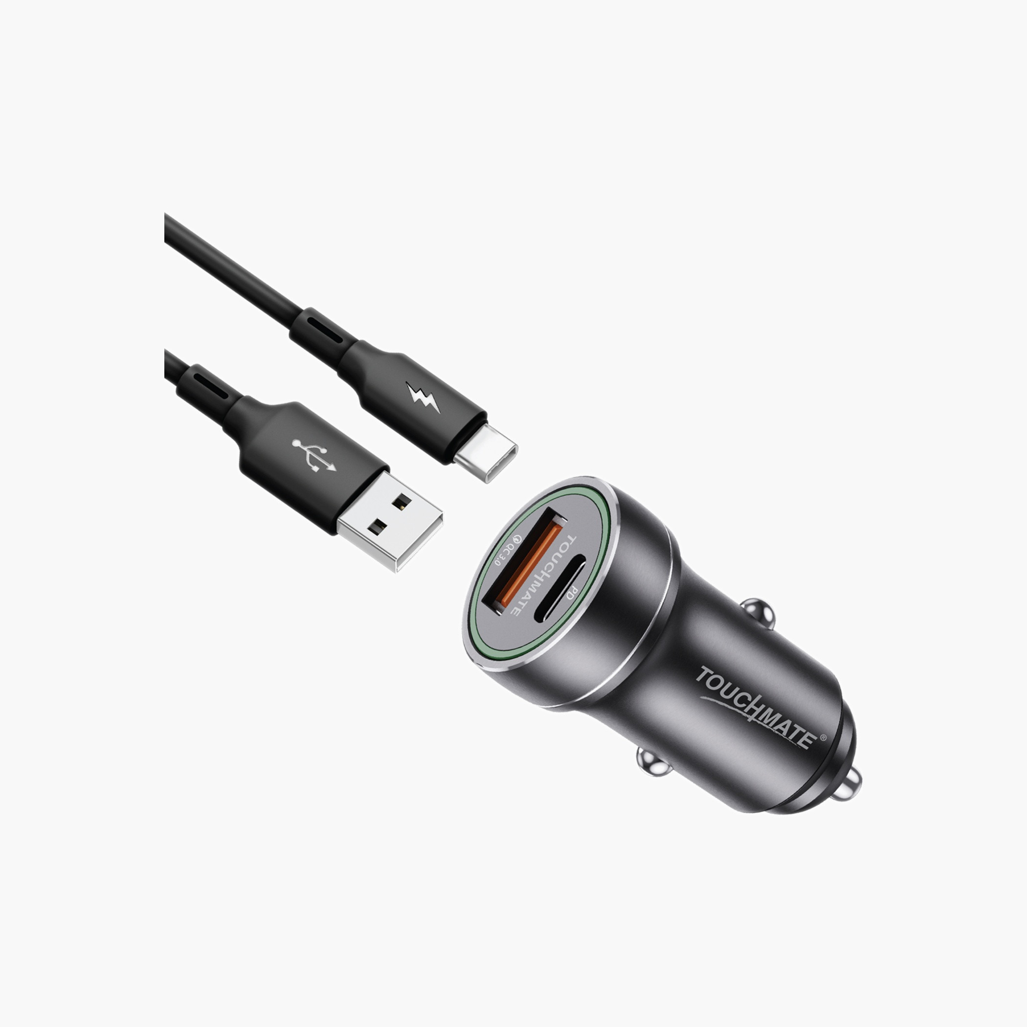 تاتش ميتشاحن سيارة 25 واط بتقنية PD مع كابل تايب سي-electronics-accessories-image-2