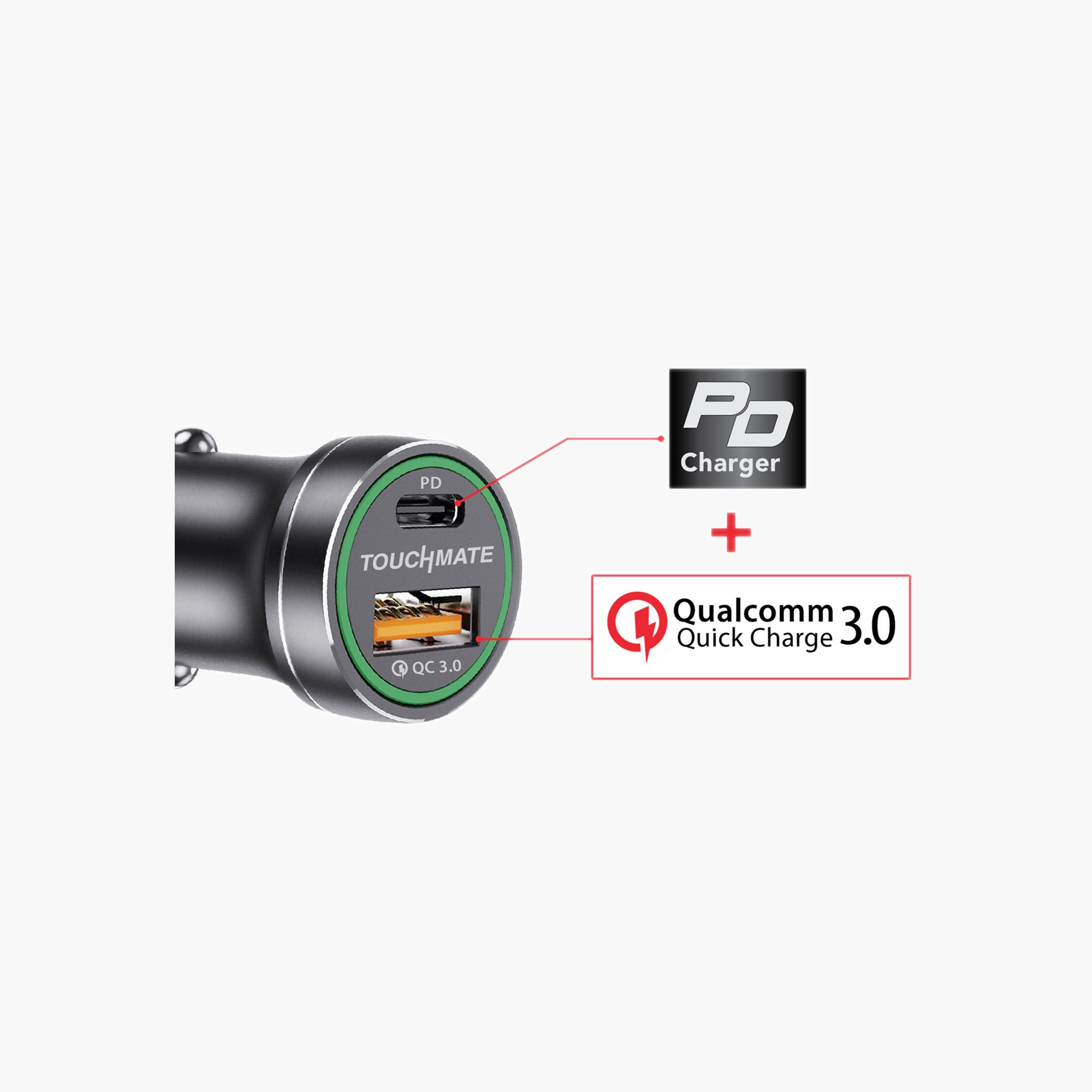 تاتش ميتشاحن سيارة 25 واط بتقنية PD مع كابل تايب سي-electronics-accessories-image-4