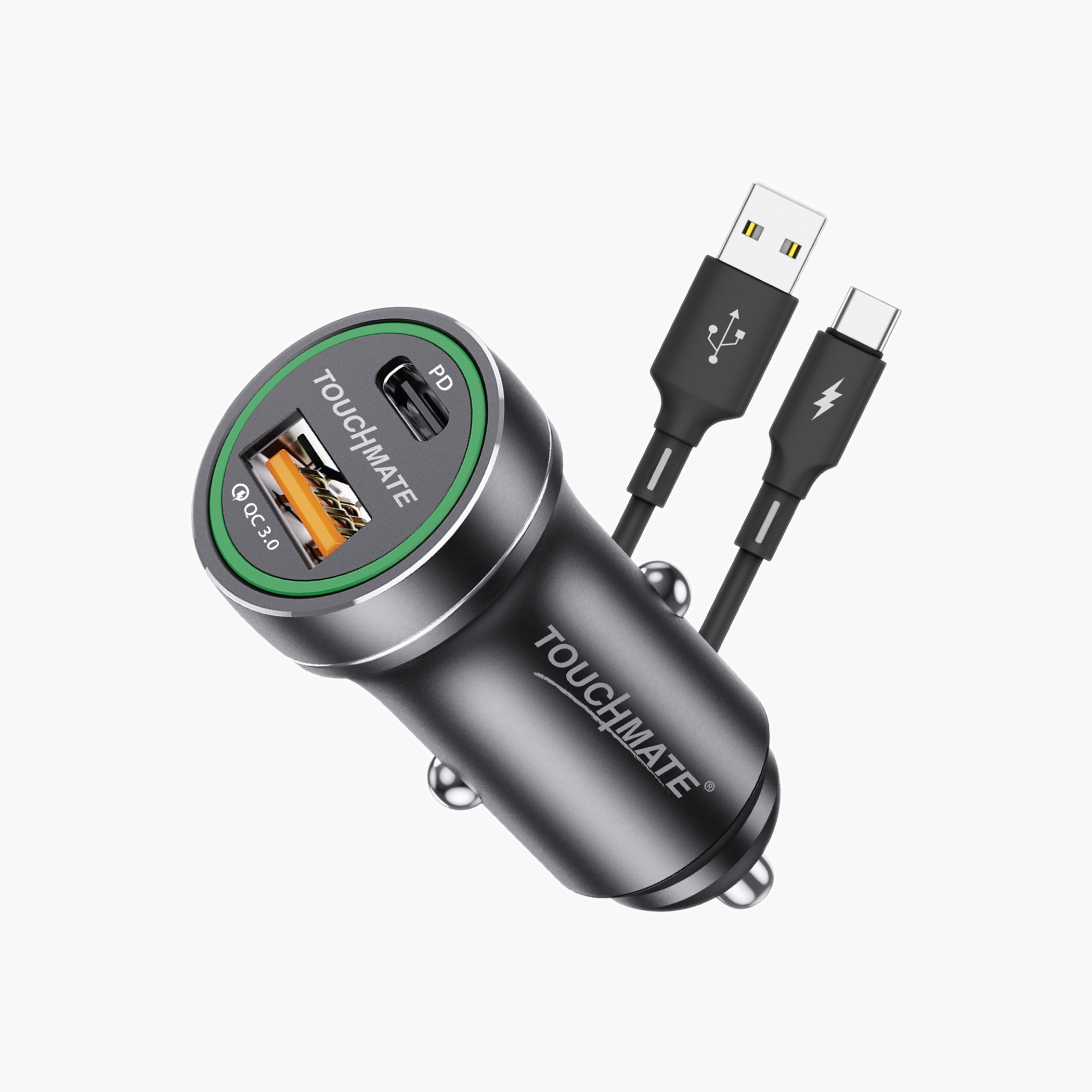 تاتش ميتشاحن سيارة 25 واط بتقنية PD مع كابل تايب سي-electronics-accessories-image-5