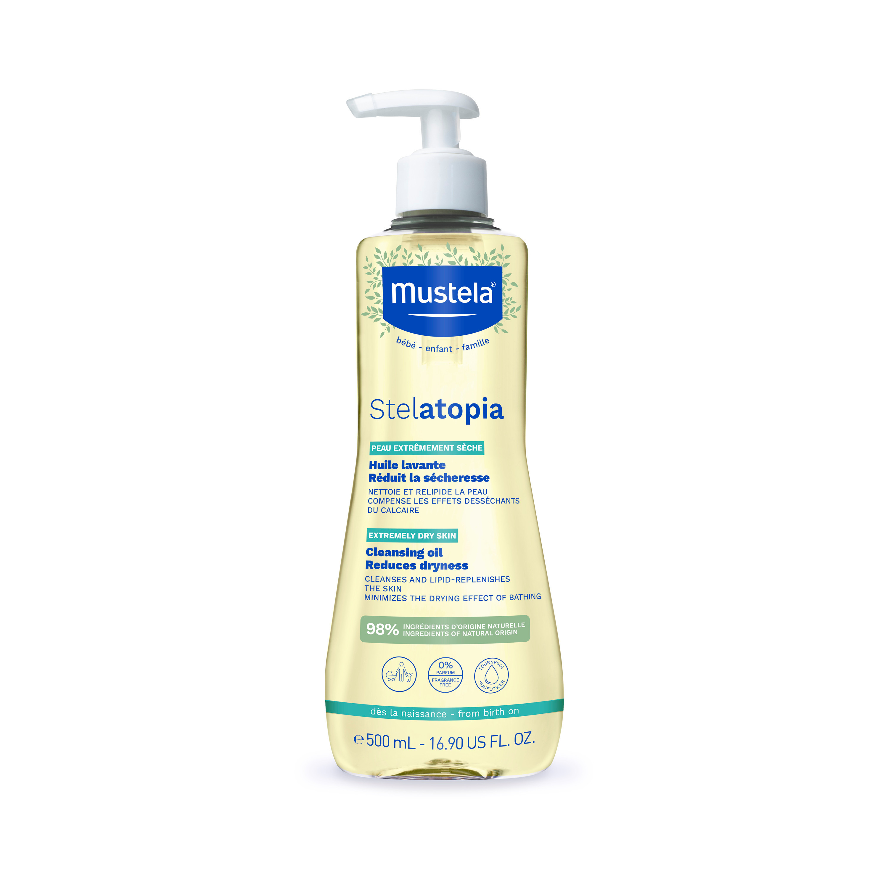 Mustela Stelatopia Cleansing Oil - 500 ml-baby-bathandcare-hairbodyskincare-babyoil-image-1