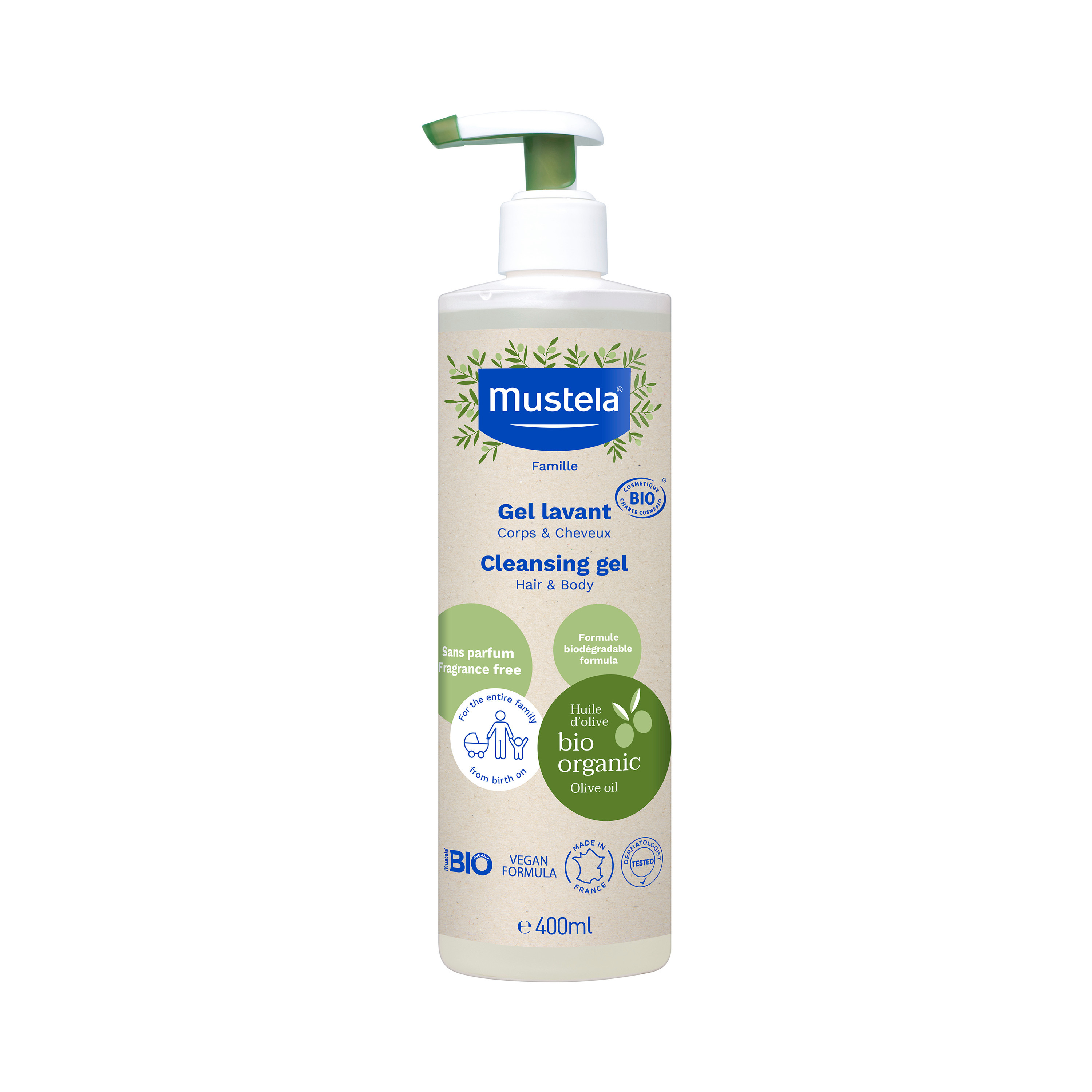Mustela Organic Certified Cleansing Gel - 400 ml-baby-bathandcare-hairbodyskincare-image-1