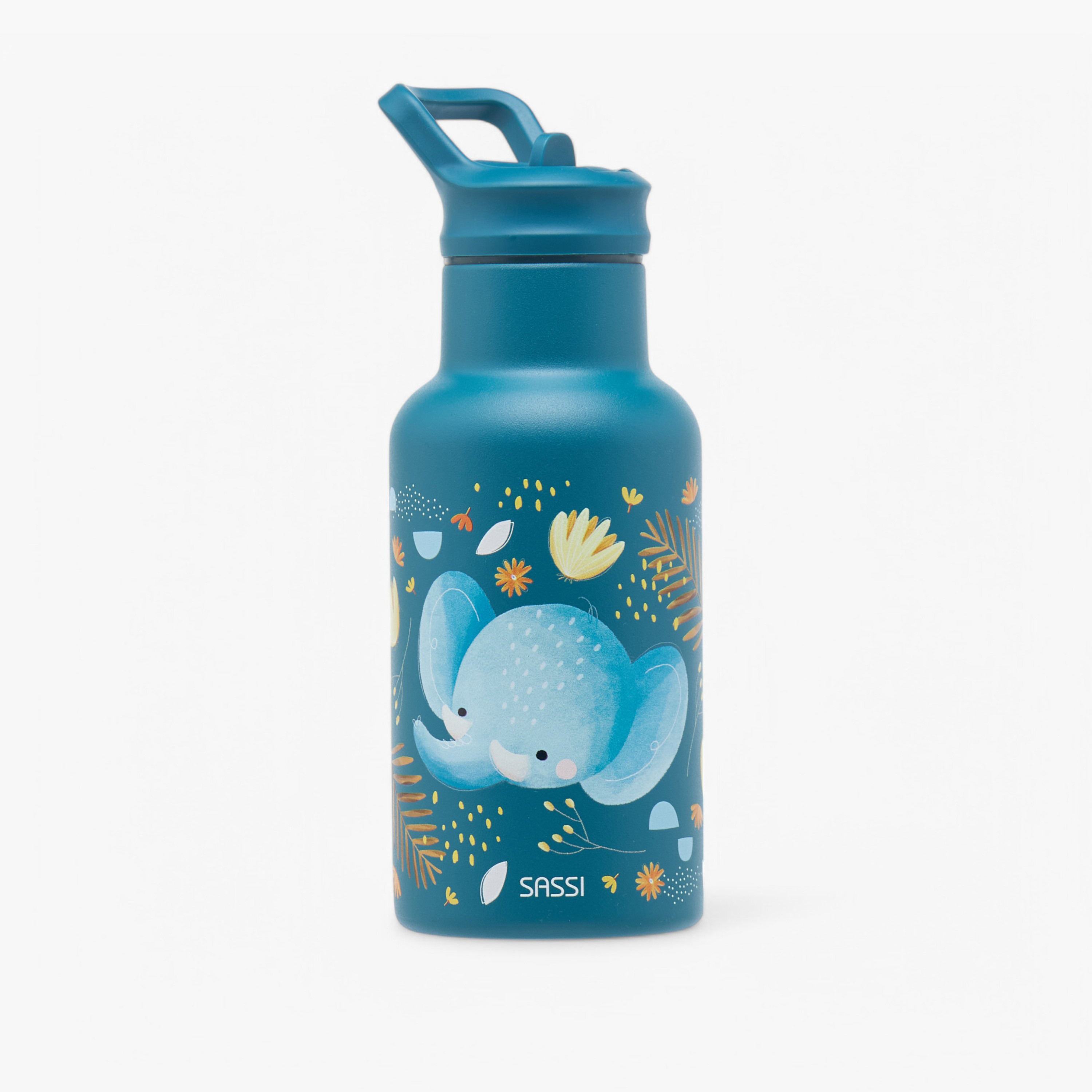 Sassi Chewy The Elephant Print Vacuum Insulated Bottle - 350 ml-baby-feeding-mealtimeessentials-image-1