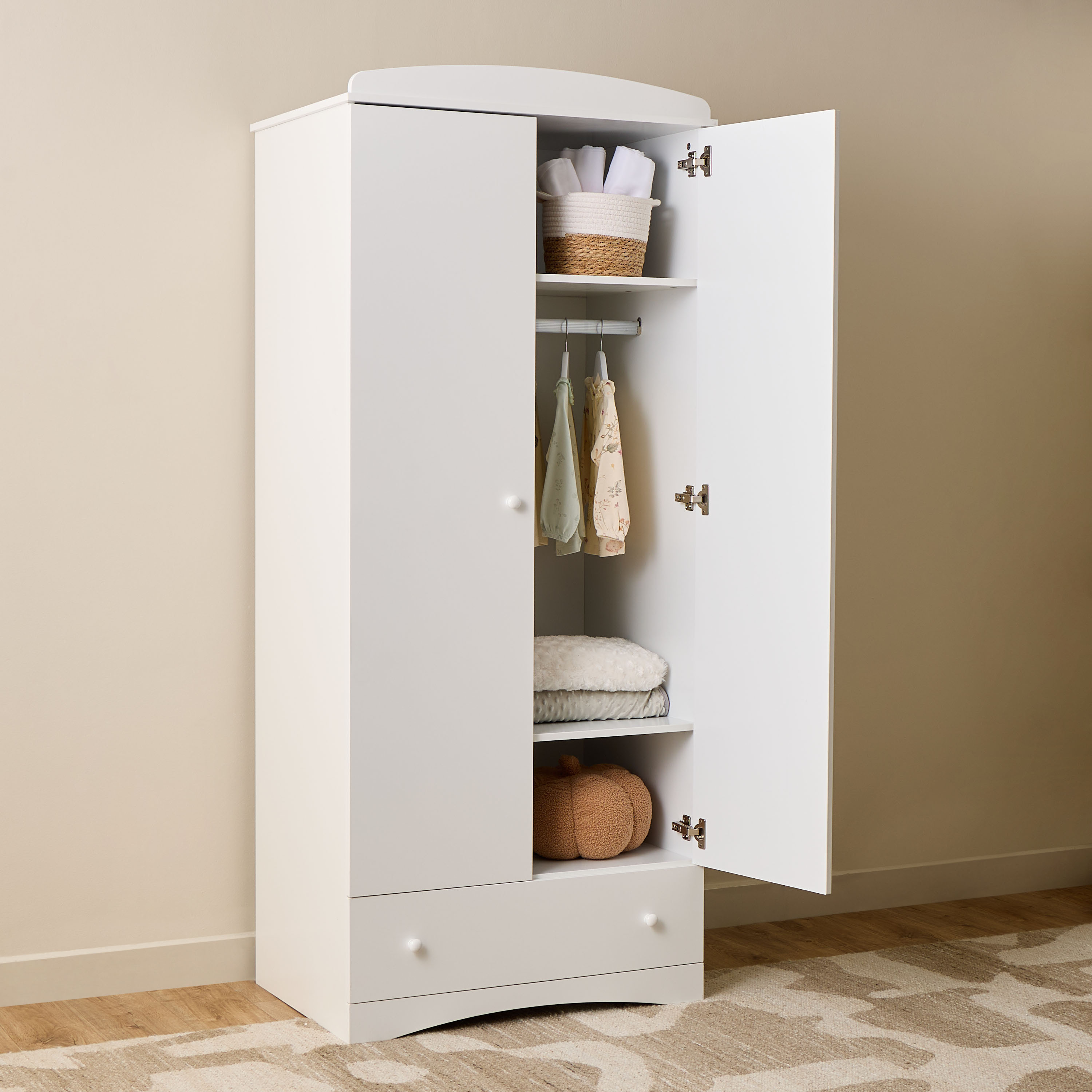 Juniors 2-Door Wardrobe with Drawer-baby-nursery-furniture-wardrobesandstorage-image-2