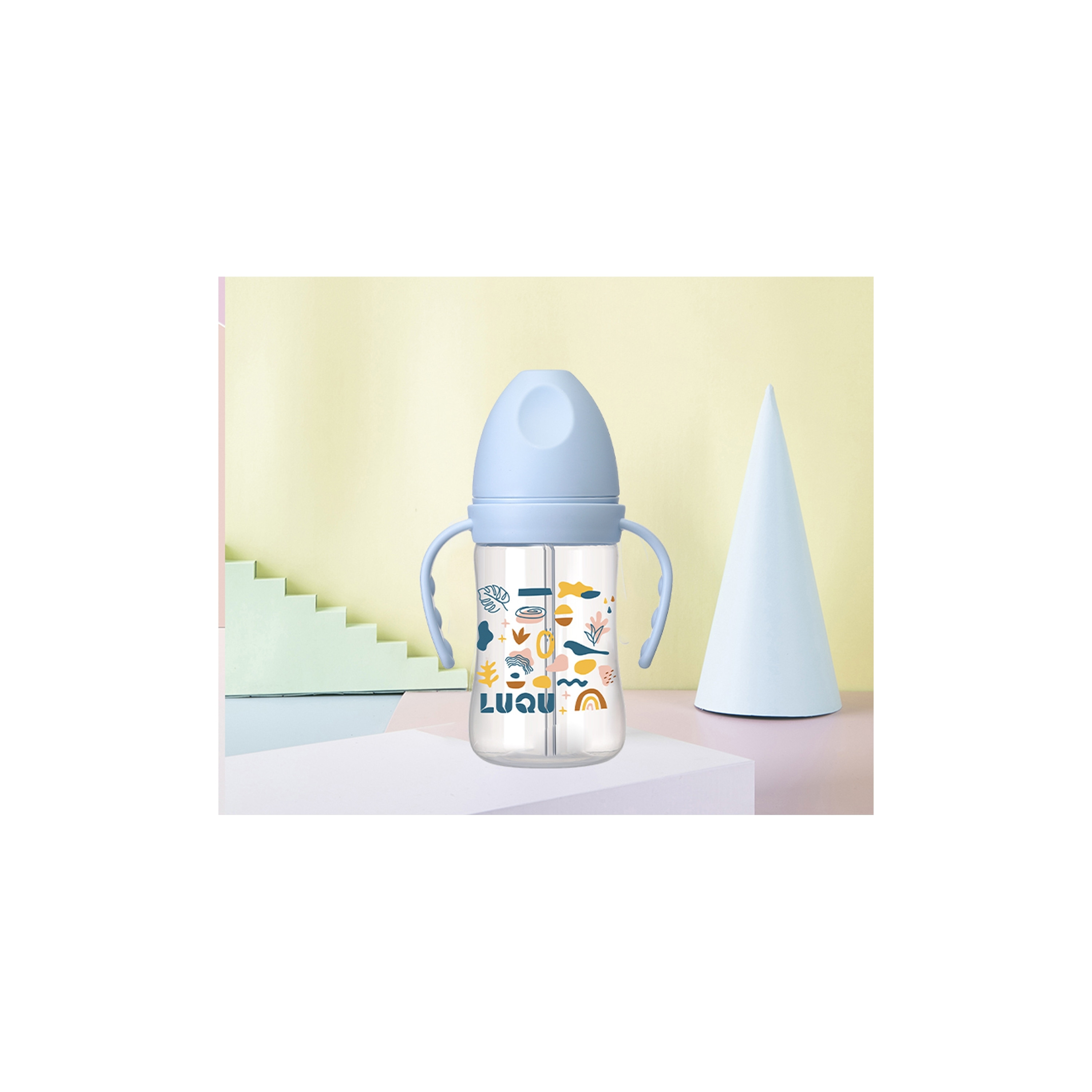 Luqu Feeding Bottle with Handle - 240 ml-baby-feeding-feedingbottles-bottlesandteats-image-2