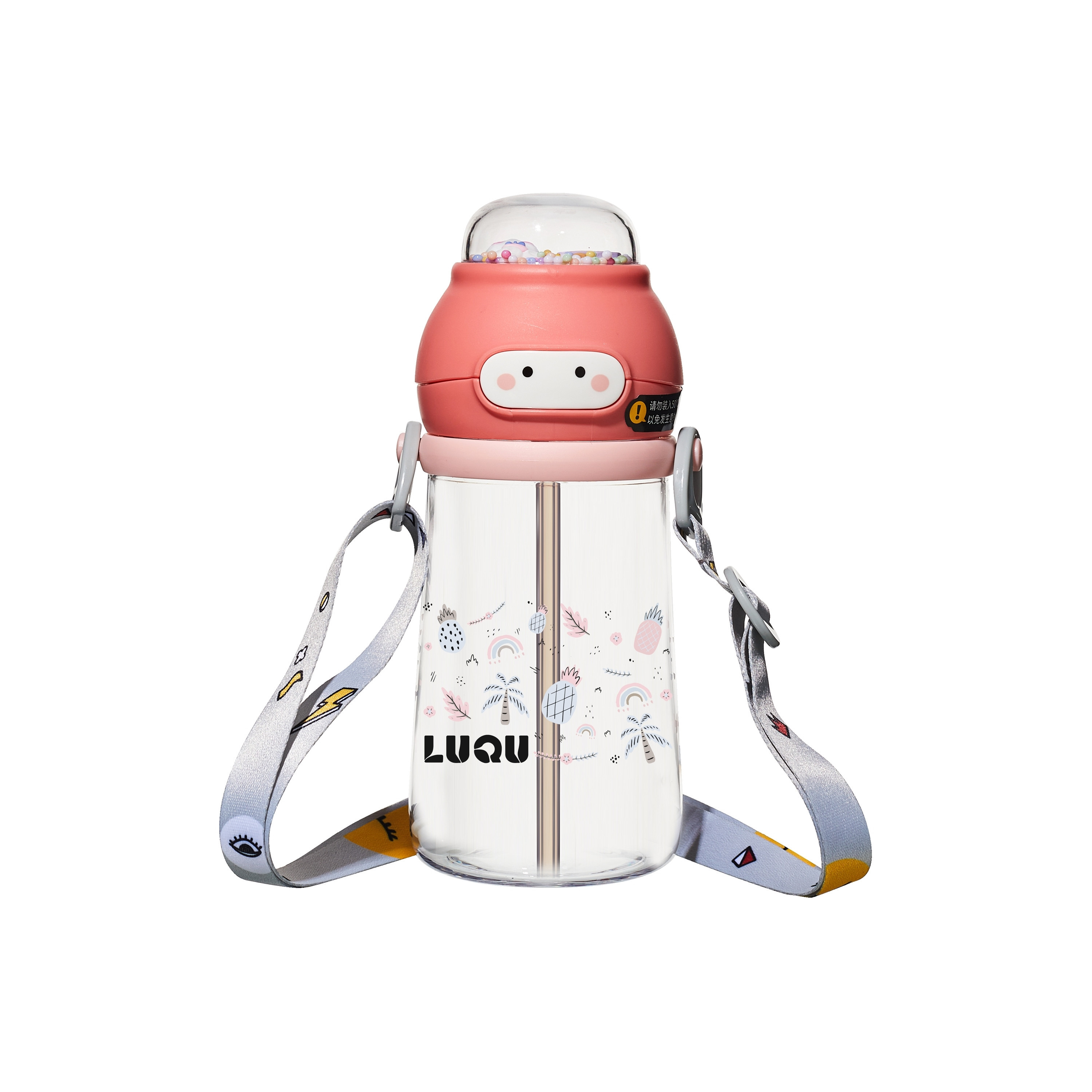 Luqu BPA Free Tritan Straw Cup - Pink - 400 ml-baby-feeding-mealtimeessentials-image-1