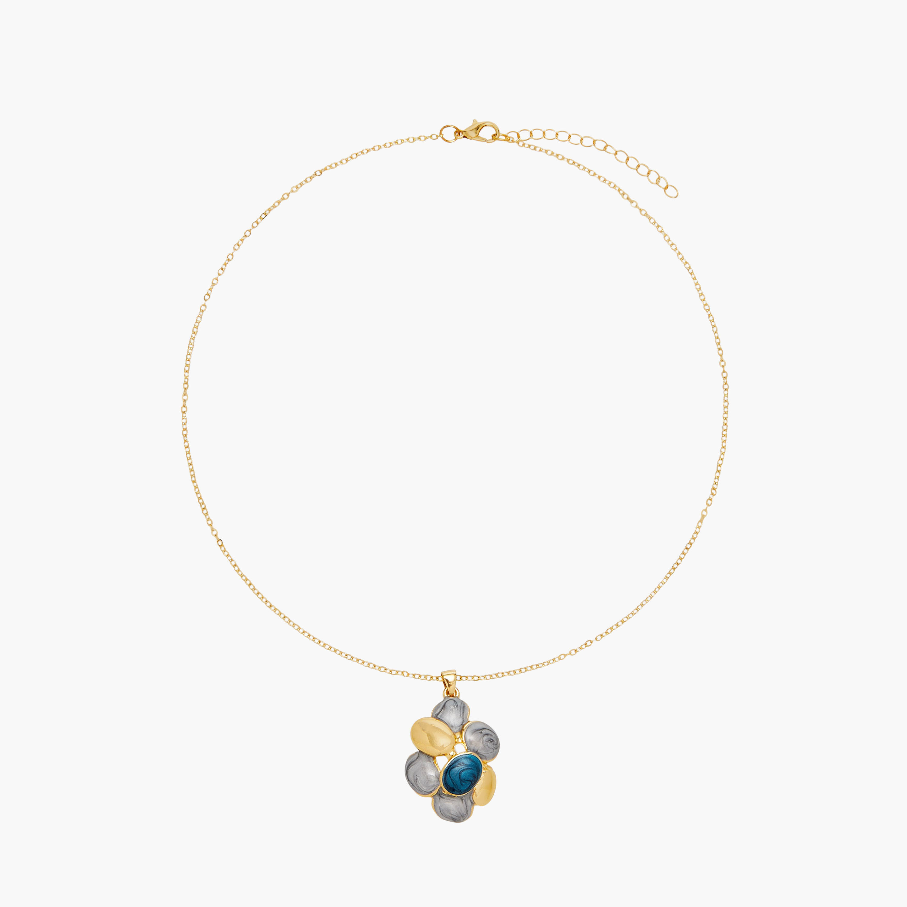 طقم عقد مزين بدلاية أزهار مع حلق-women-watchesandjewellery-jewellery-jewellerysets-image-2