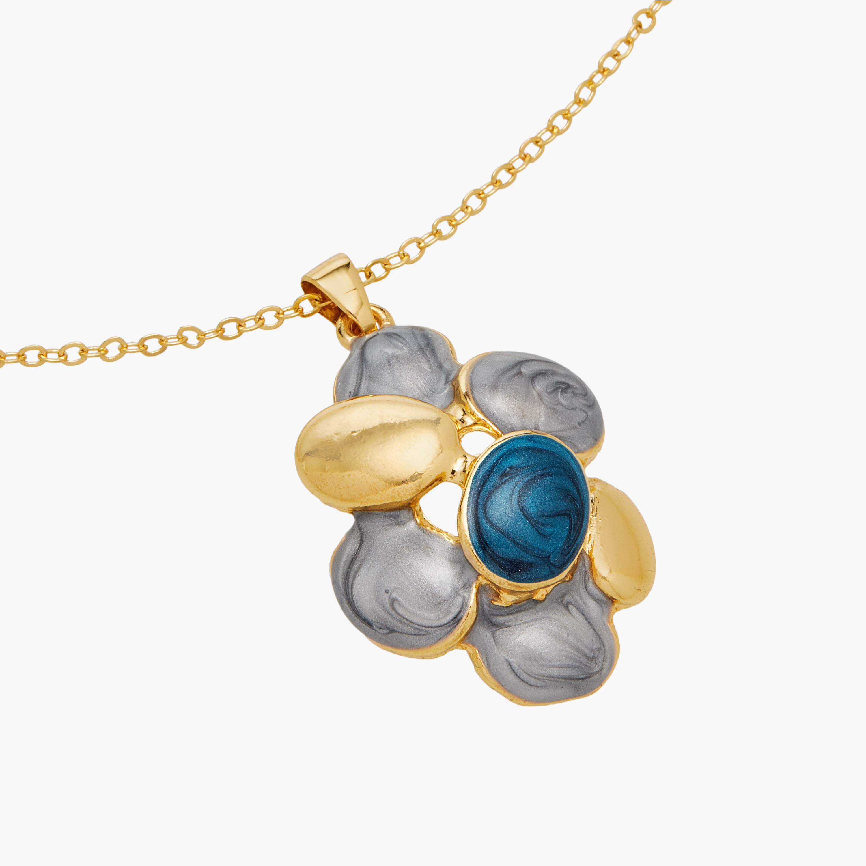 طقم عقد مزين بدلاية أزهار مع حلق-women-watchesandjewellery-jewellery-jewellerysets-image-5