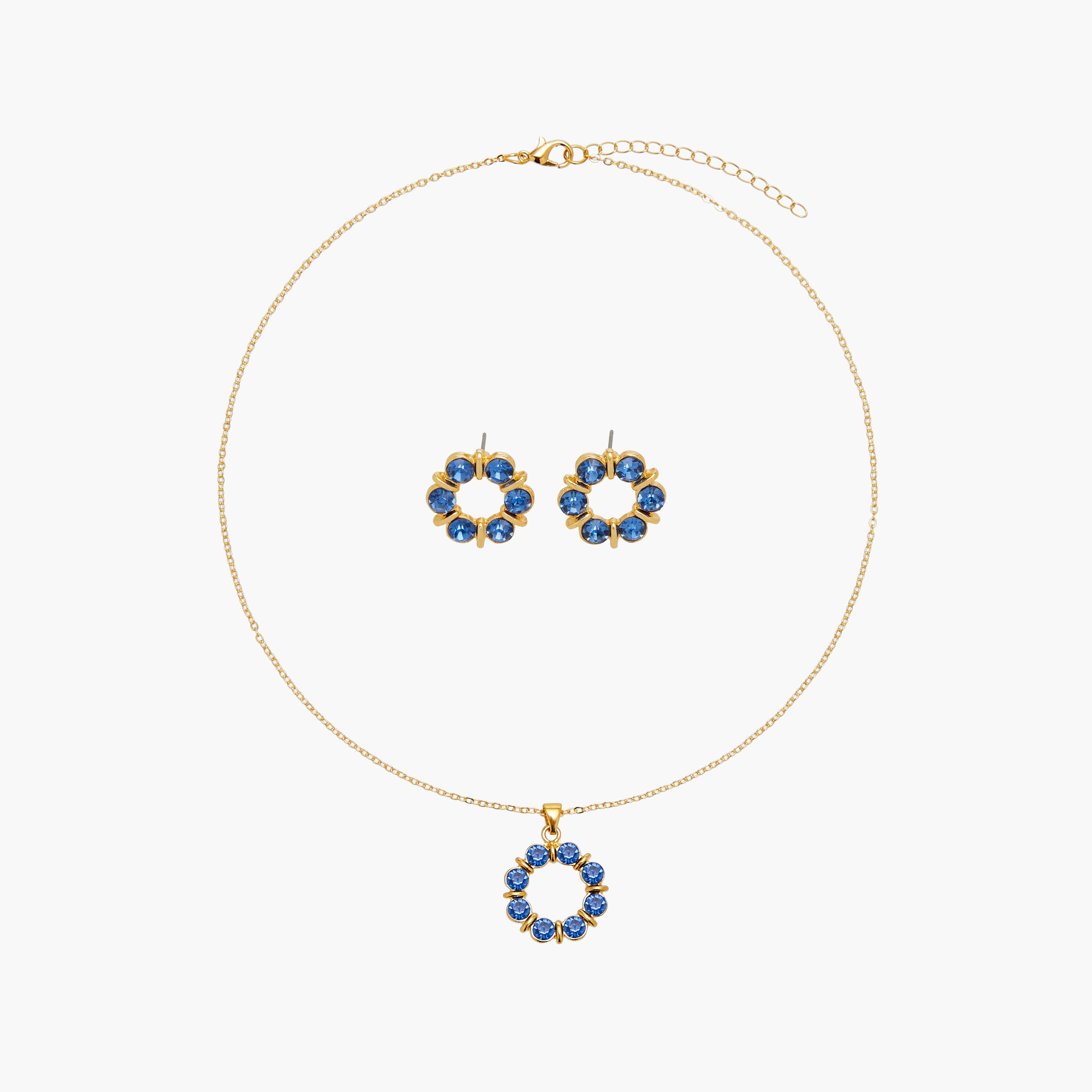 طقم حلق وعقد بدلاية بتزيينات زيركون-women-watchesandjewellery-jewellery-jewellerysets-image-1