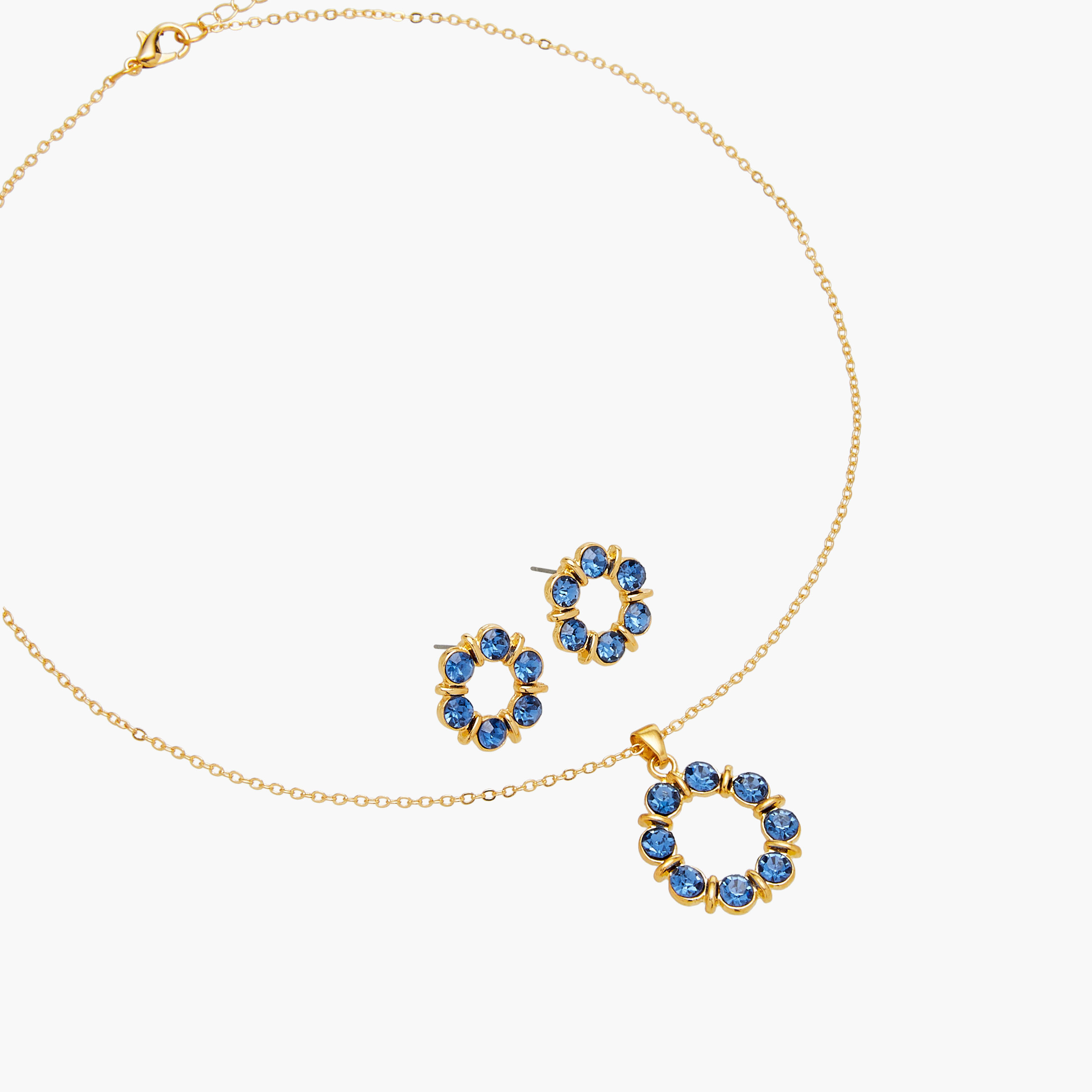 طقم حلق وعقد بدلاية بتزيينات زيركون-women-watchesandjewellery-jewellery-jewellerysets-image-3