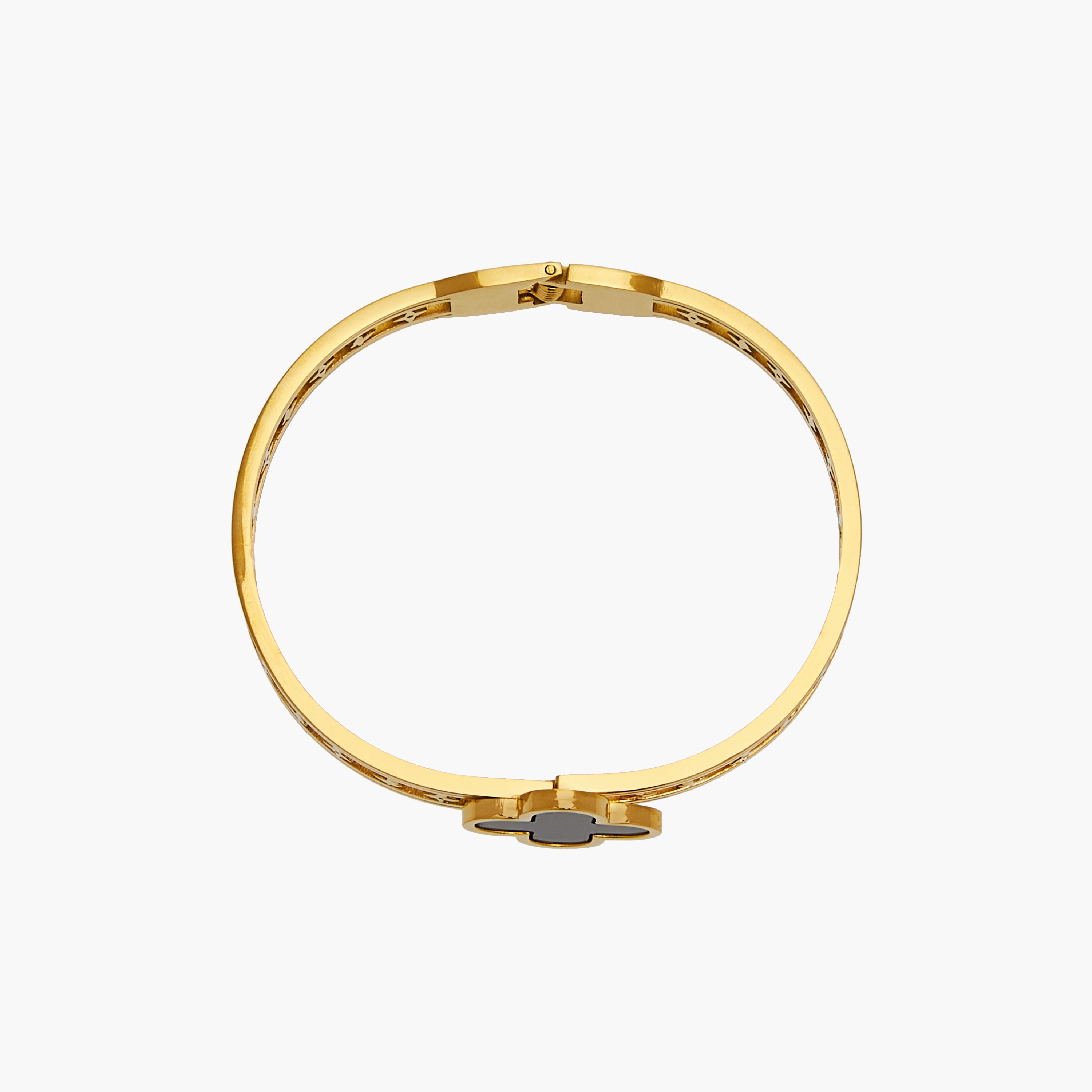 سوار بمشبك مطلي بالمينا مع تفاصيل زهرة البرسيم-women-watchesandjewellery-jewellery-banglesandbracelets-image-2