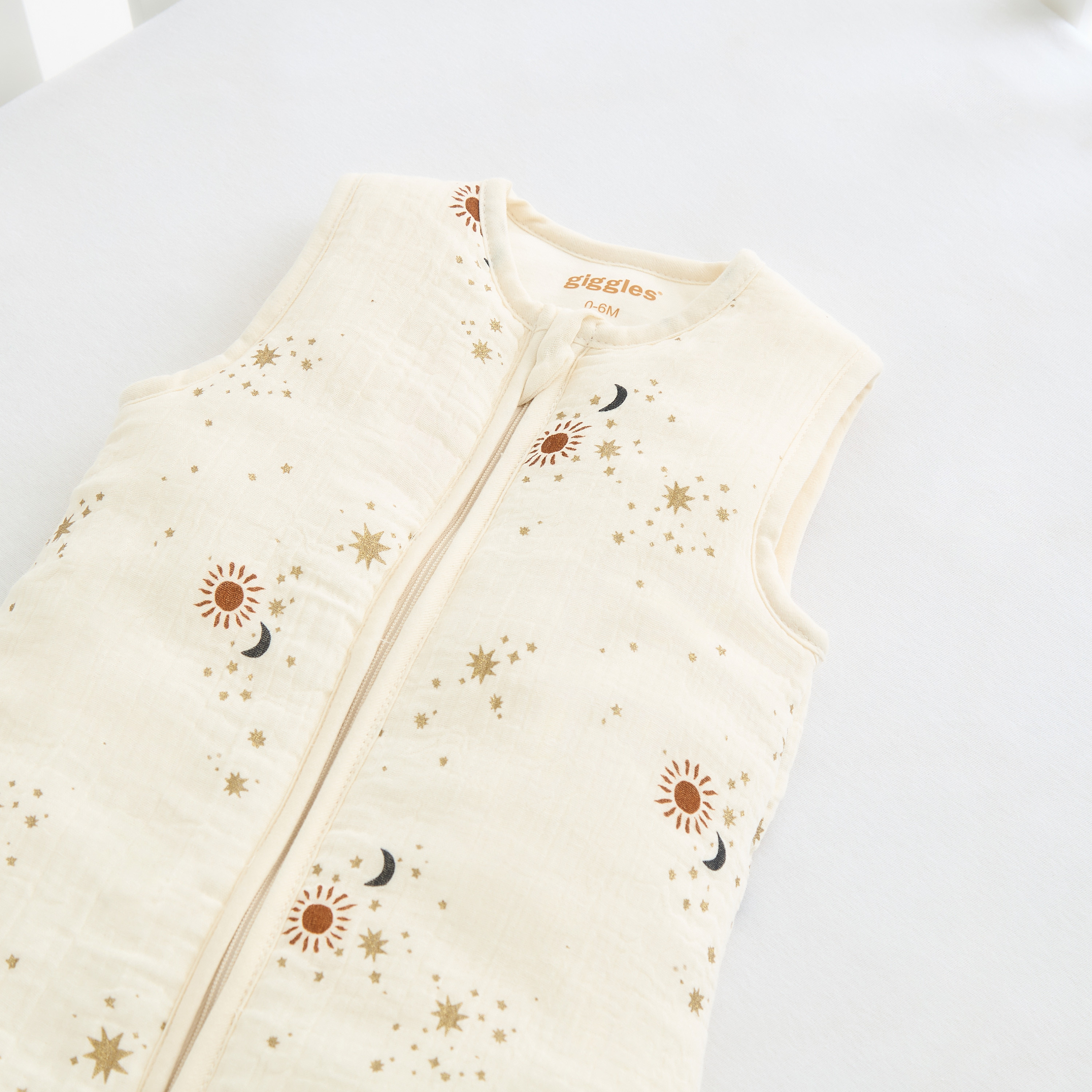Giggles Muslin Printed 2 TOG Sleeping Bag with Zip Closure-baby-nursery-blanketsandswaddles-swaddlesandsleepingbags-image-4