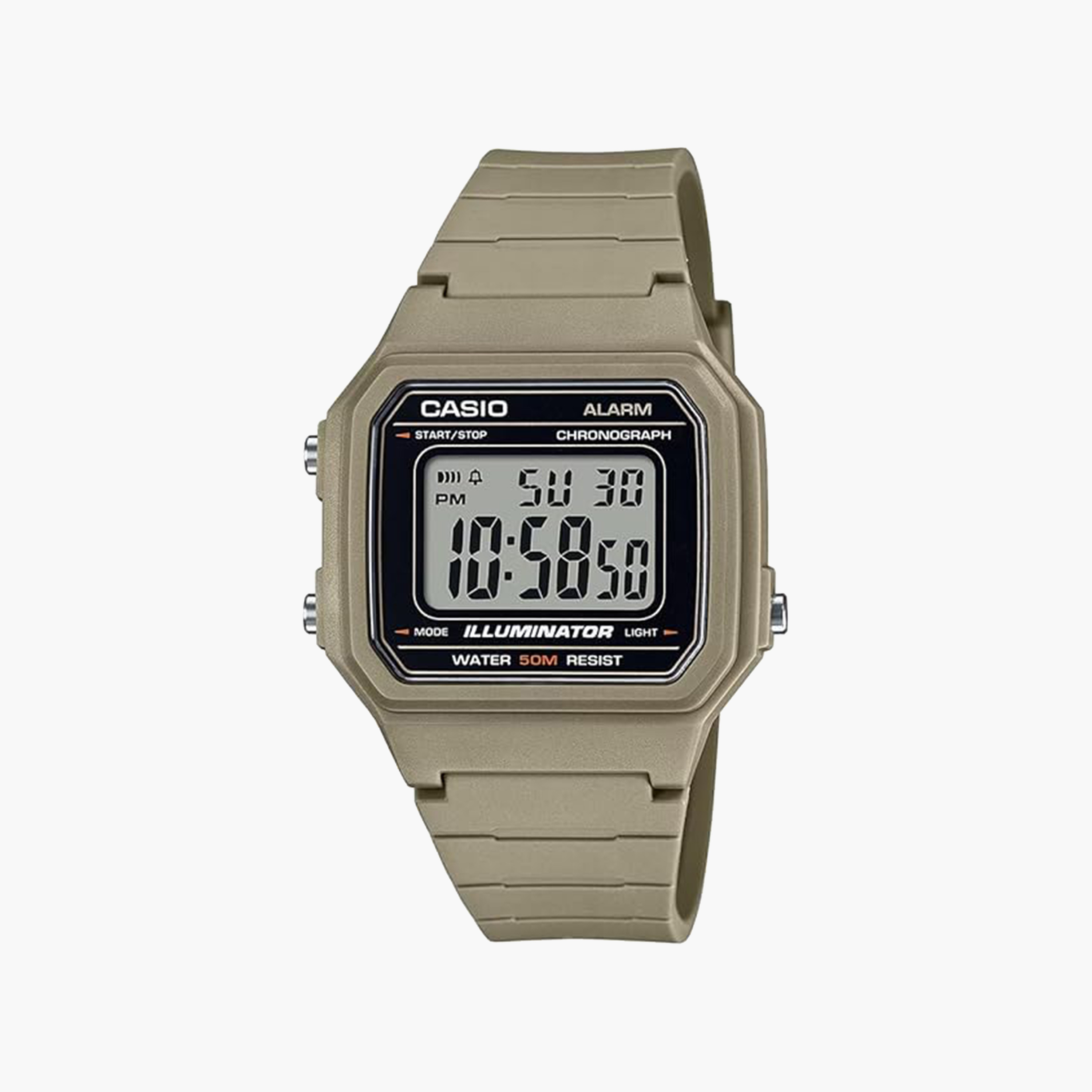 Casio Men's 43 MM Brown Digital Plastic Strap Watch | W-217H-5AVDF-men-watchesandjewellery-watches-image-1