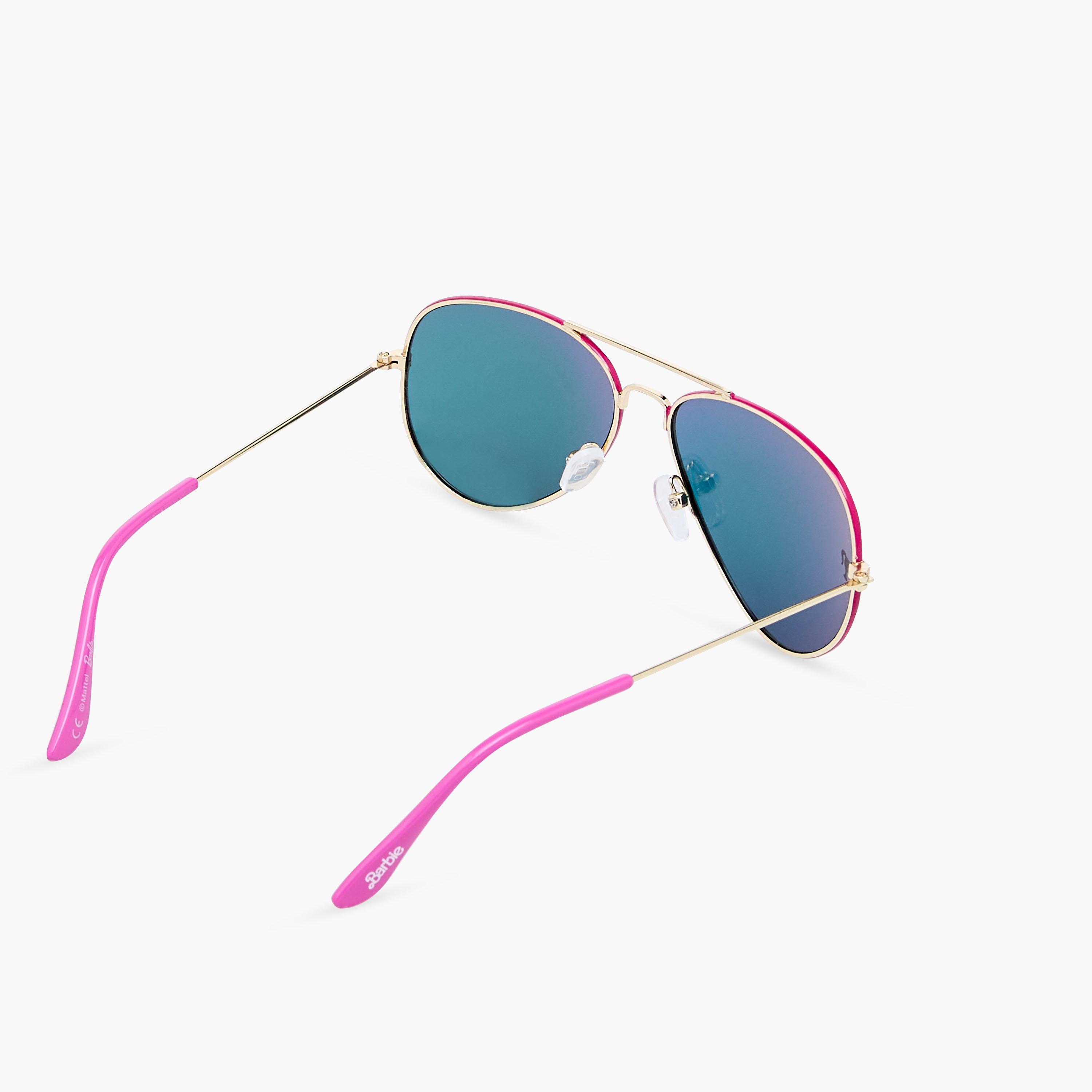 نظارة شمسية معدنية بإطار كامل سادة وعدسات ملونة ووسادات أنف من باربي-girls-accessories-sunglasses-image-4