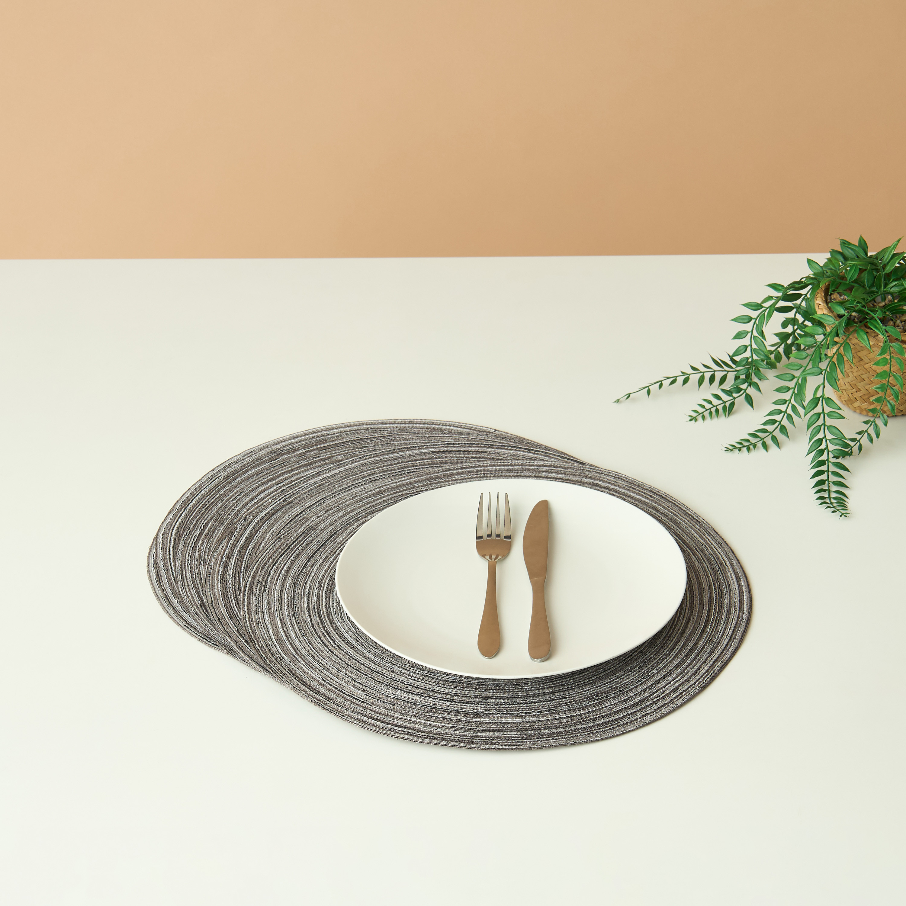 Textured 4-Piece Placemat Set - 38 cms-household-dining-tablelinen-placemats-image-1